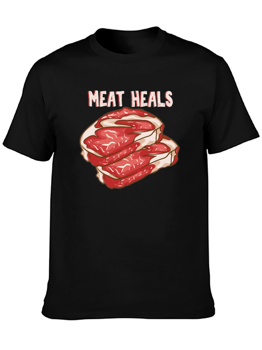 Meat Heals Graphic Black T-Shirt