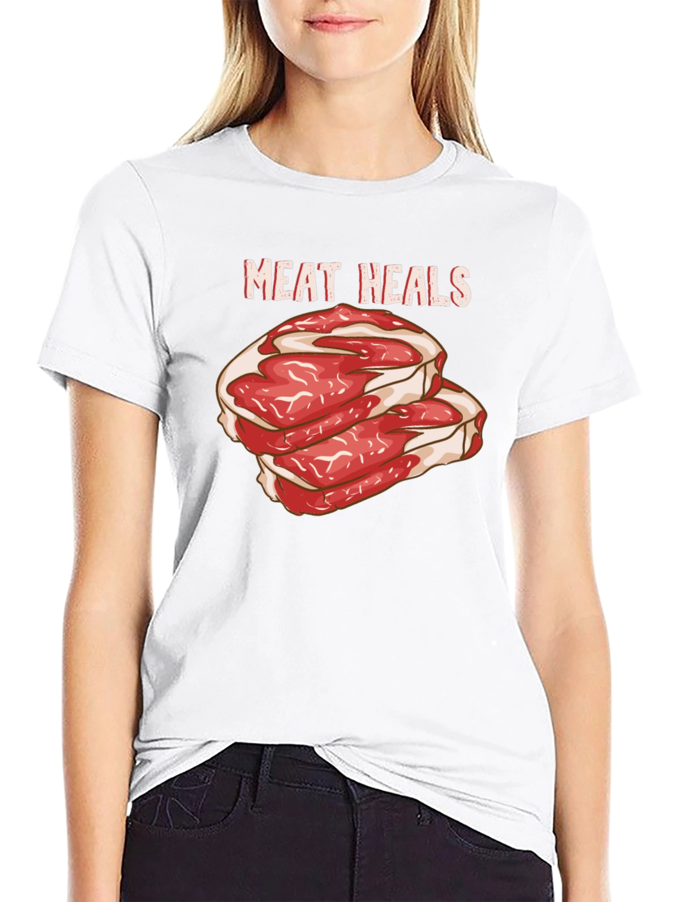 Meat Heals Graphic Black T-Shirt