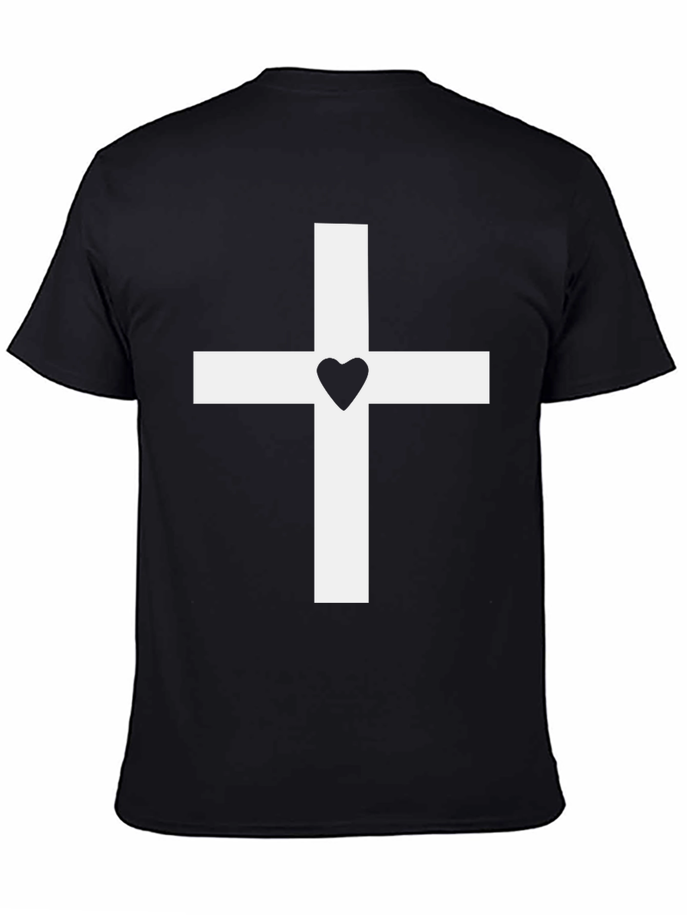 Heart Cross Graphic Tee - Black