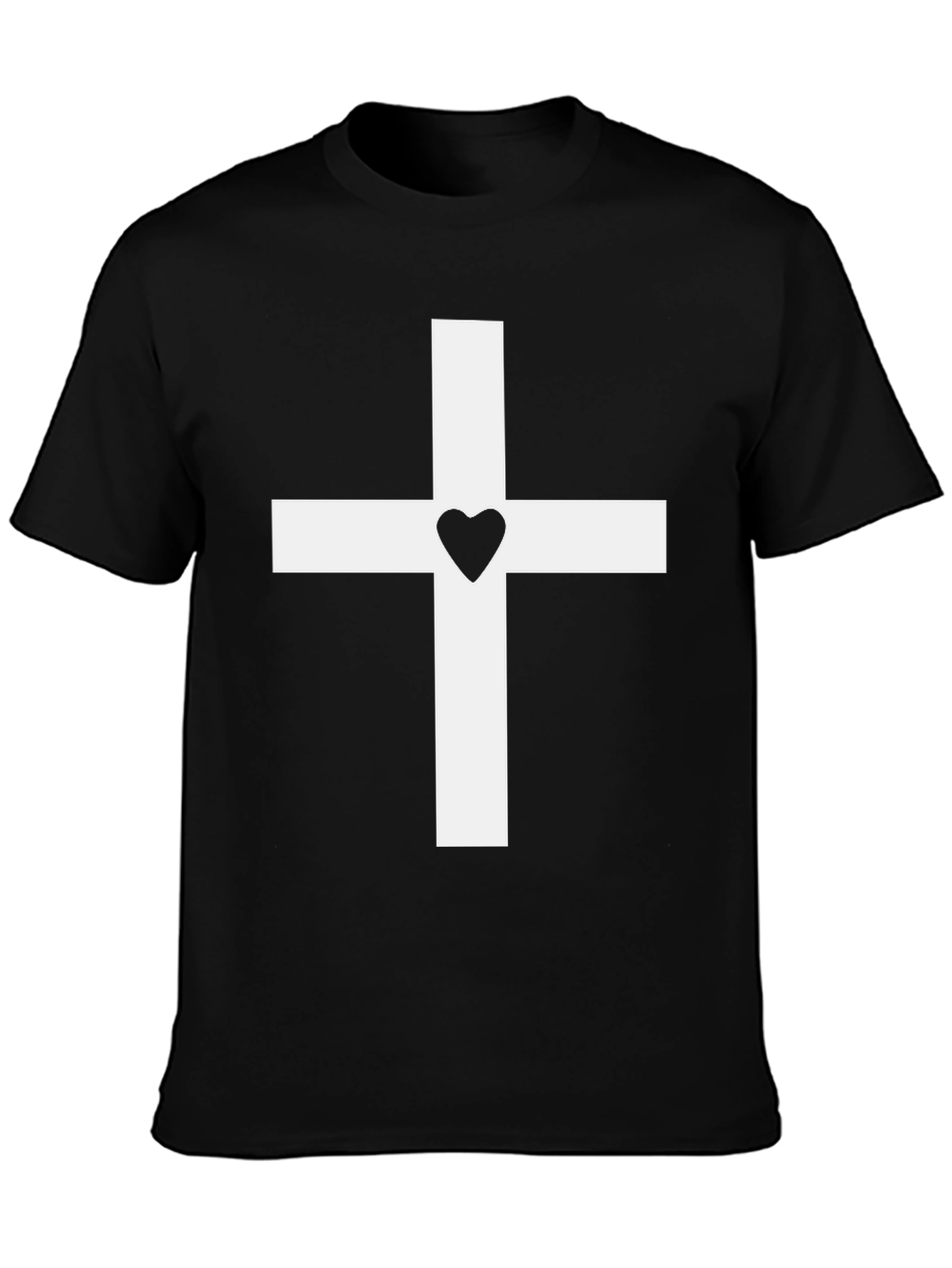 Heart Cross Graphic Tee - Black