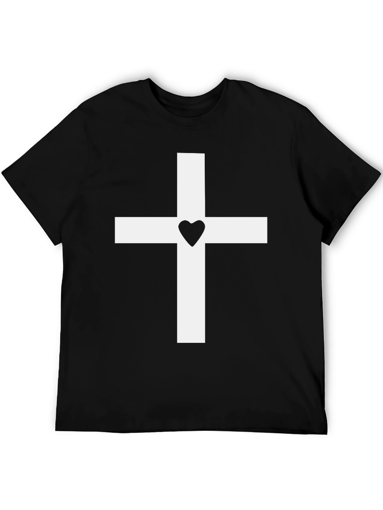 Heart Cross Graphic Tee - Black