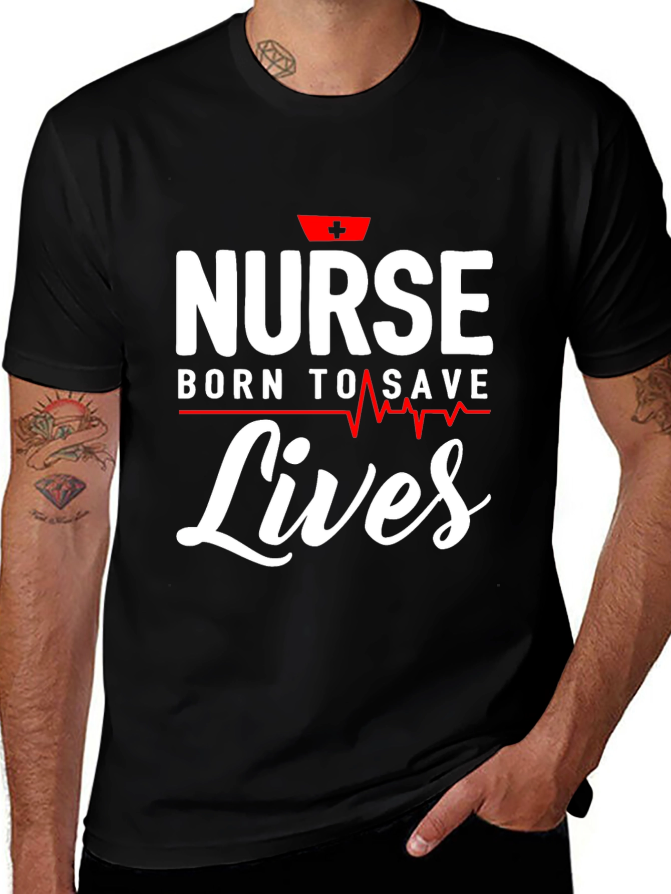 Nurse Born To Save Lives Graphic T-Shirt