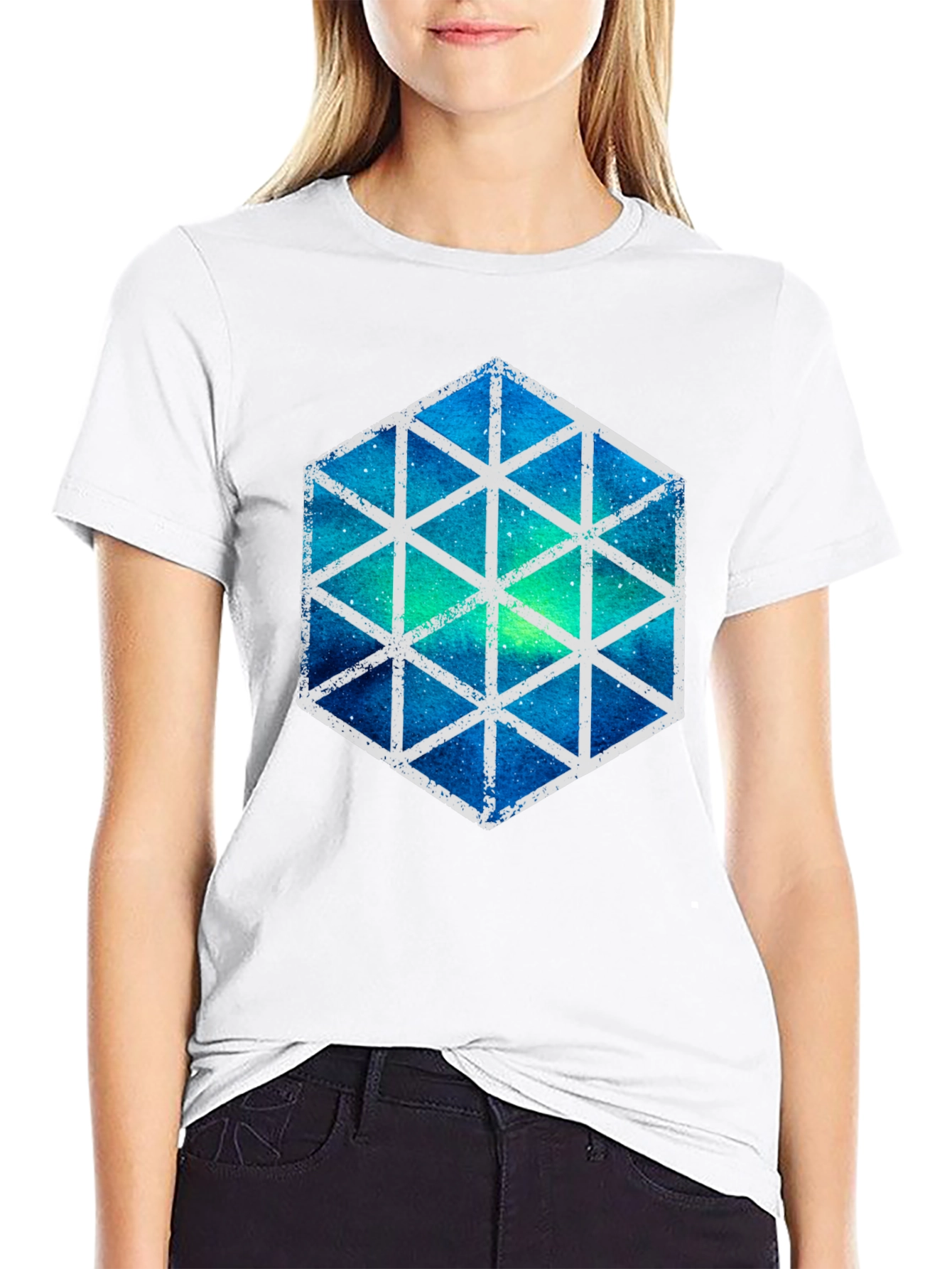 Geometric Galaxy T-Shirt - Stylish Mens Tee