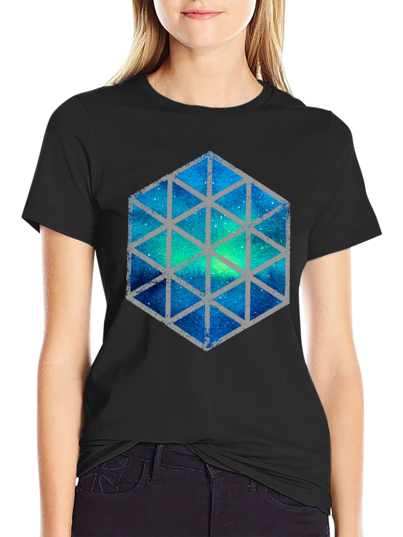 Geometric Galaxy T-Shirt - Stylish Mens Tee