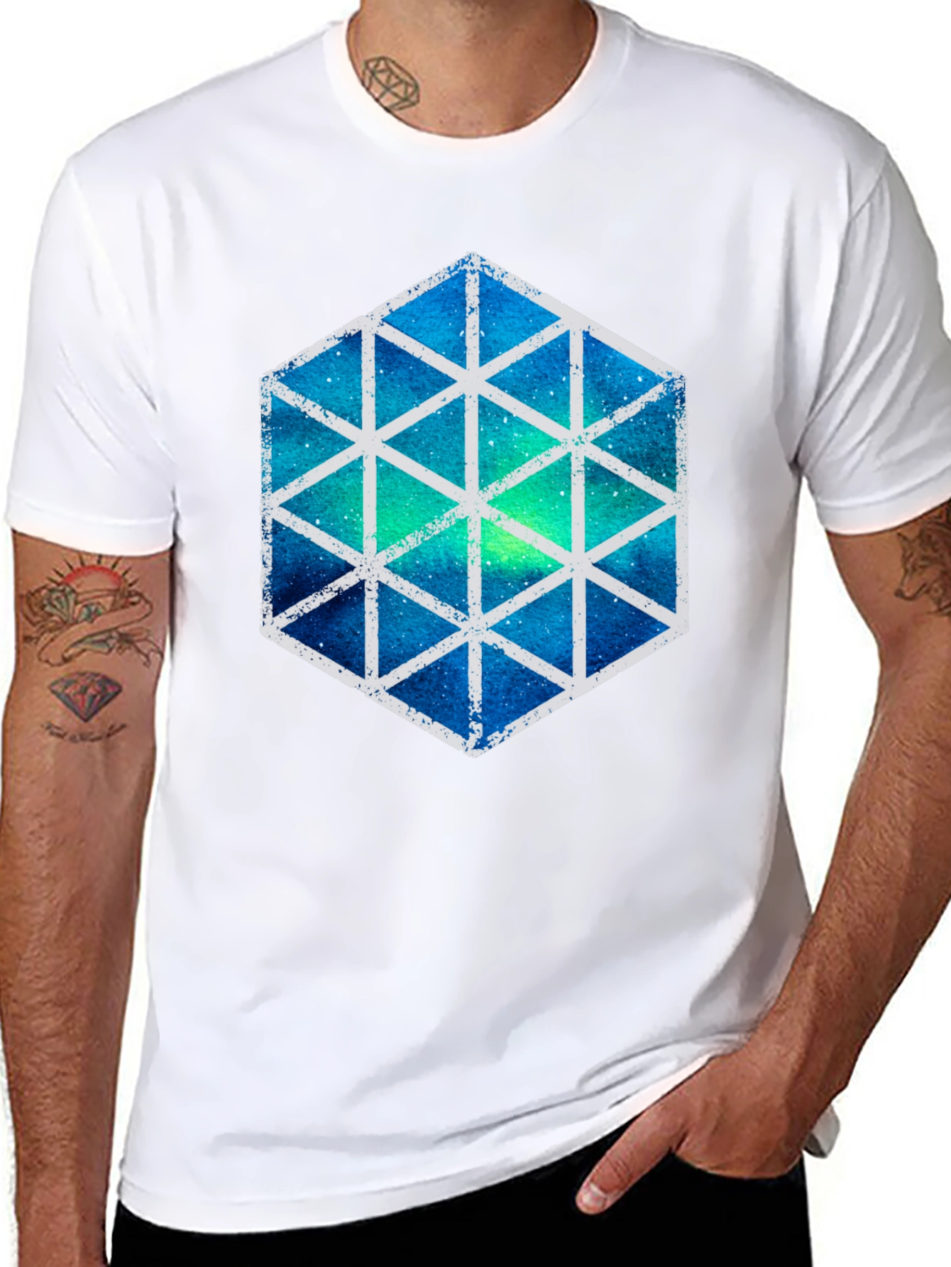 Geometric Galaxy T-Shirt - Stylish Mens Tee