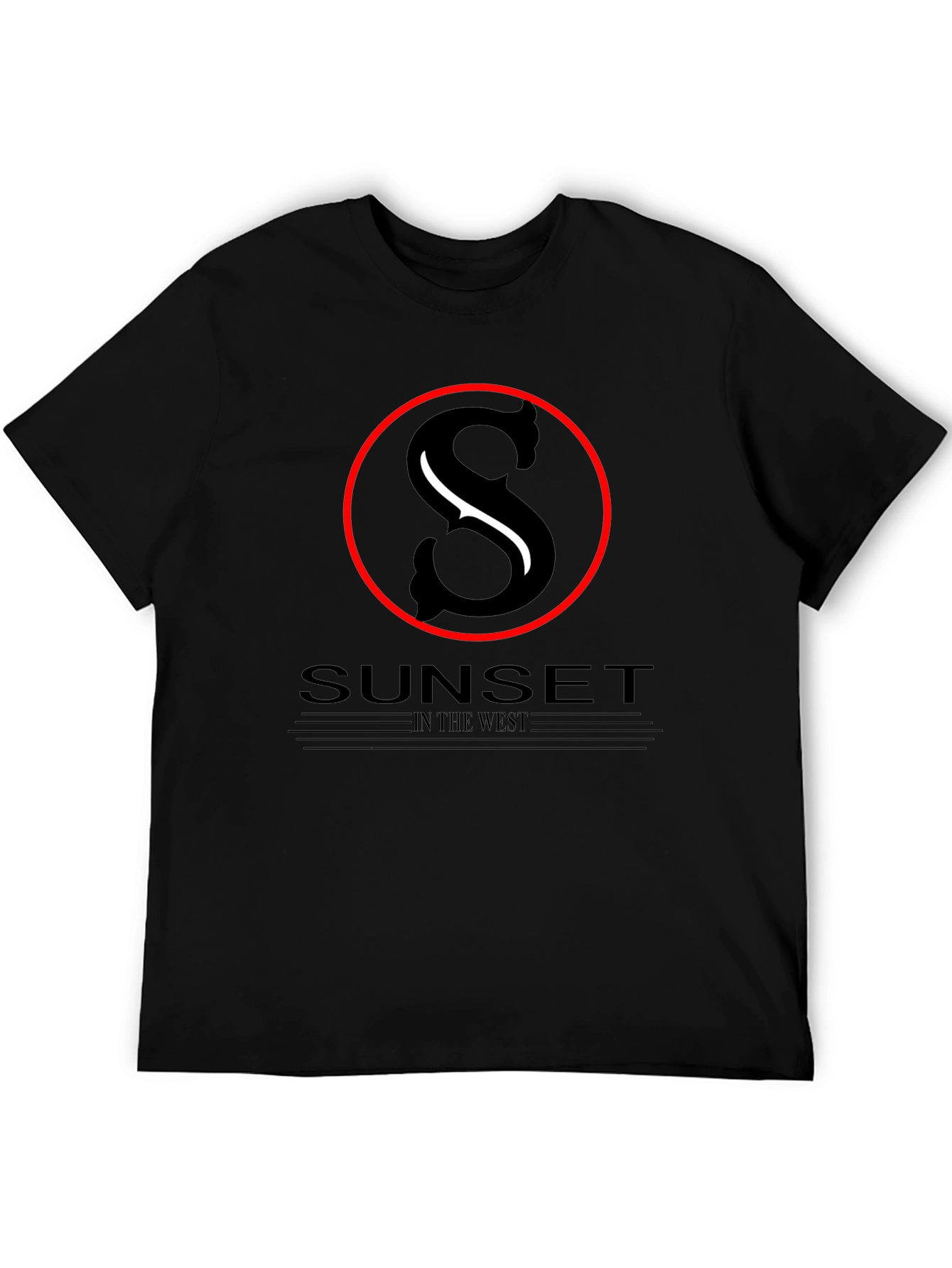 Sunset in the West Black Graphic T-Shirt