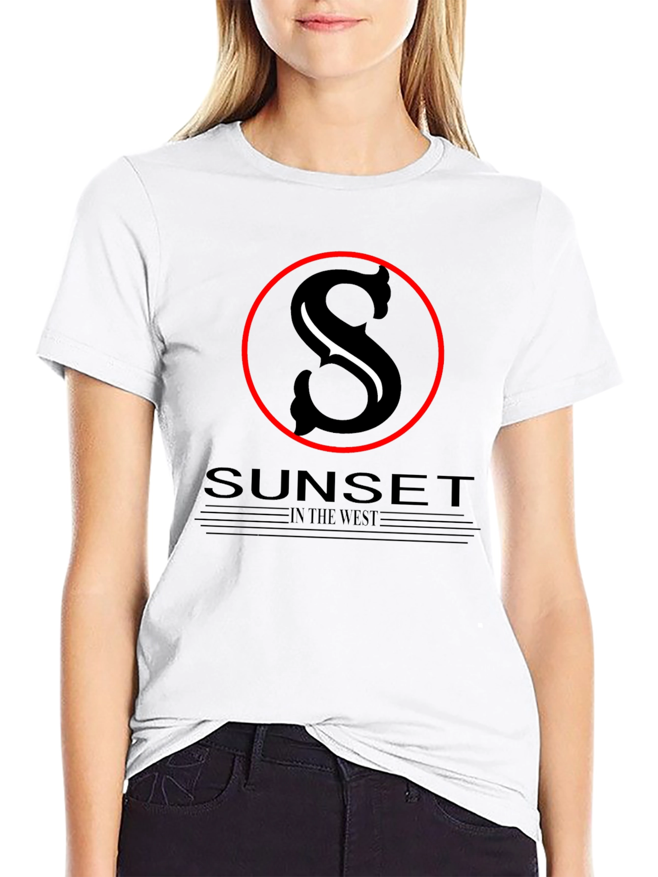 Sunset in the West Black Graphic T-Shirt