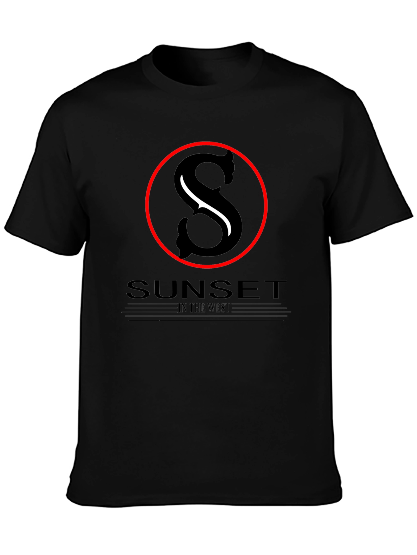 Sunset in the West Black Graphic T-Shirt