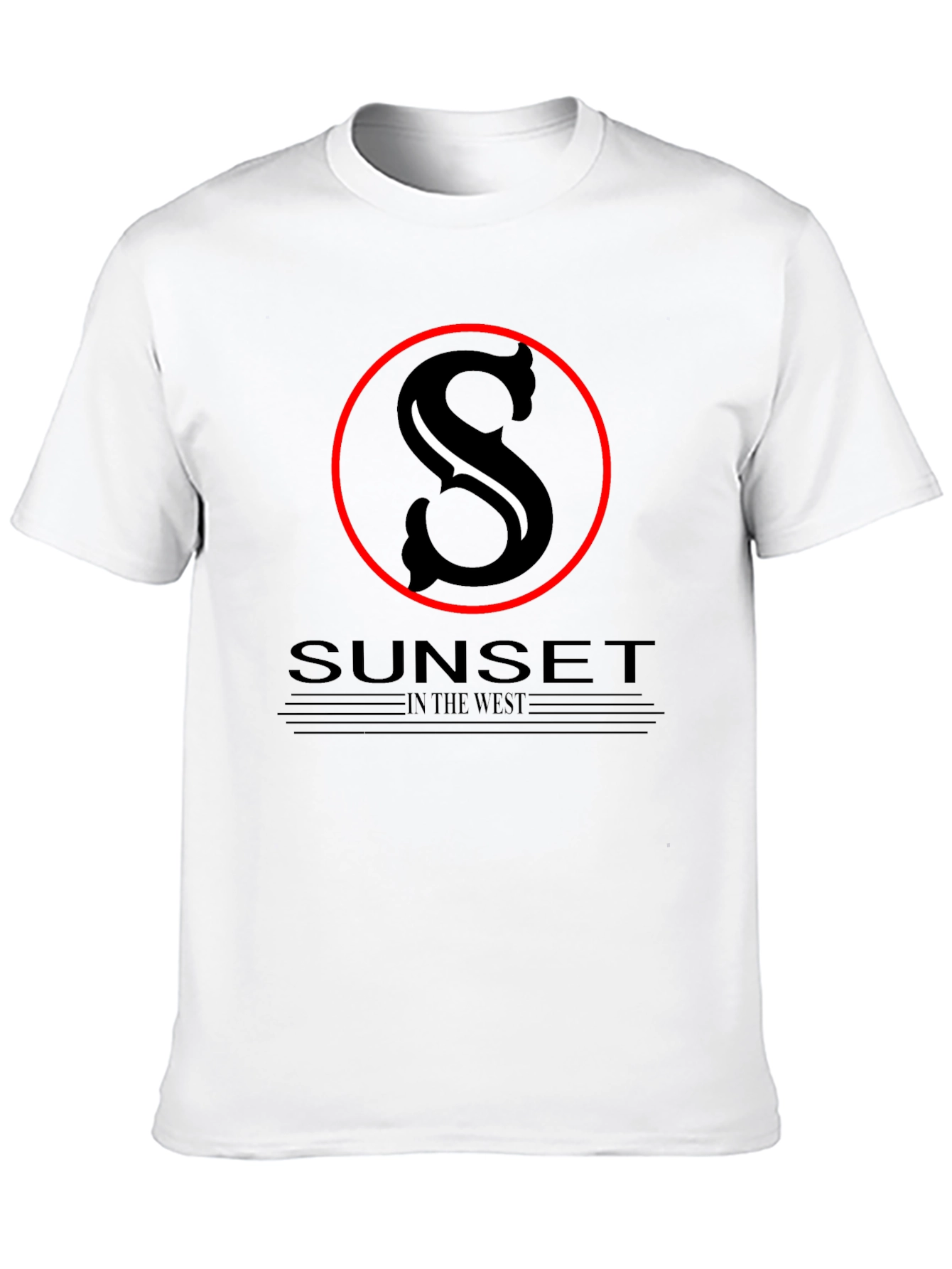 Sunset in the West Black Graphic T-Shirt