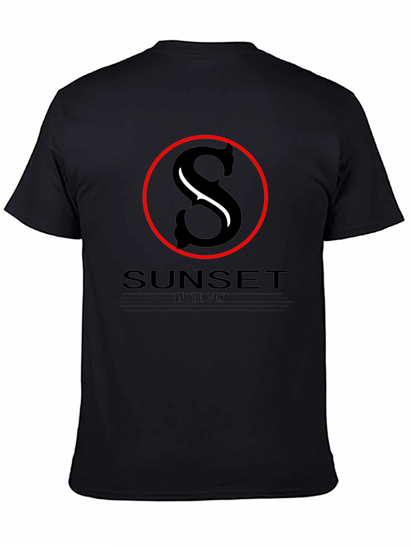 Sunset in the West Black Graphic T-Shirt