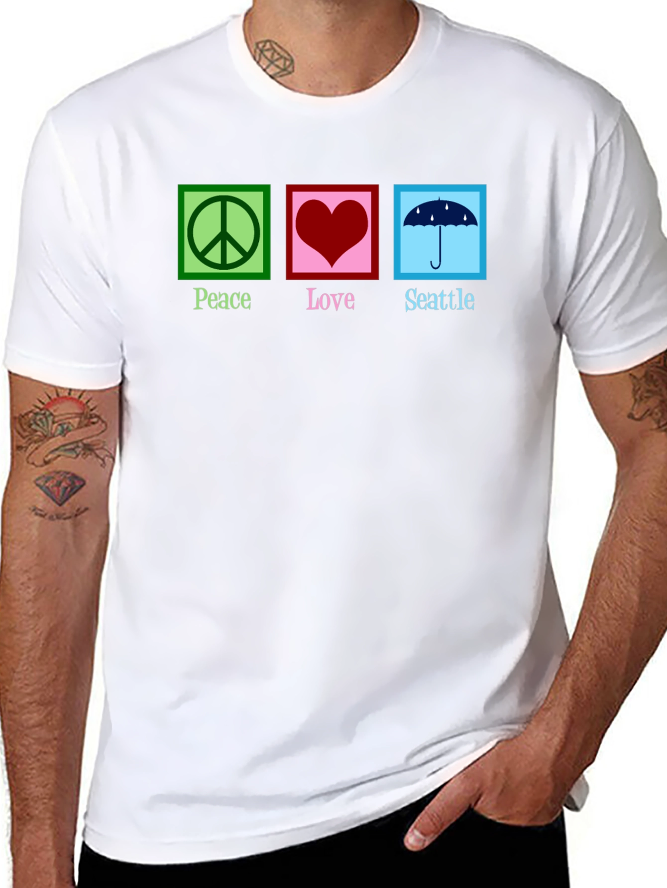 Peace Love Seattle Graphic T-Shirt