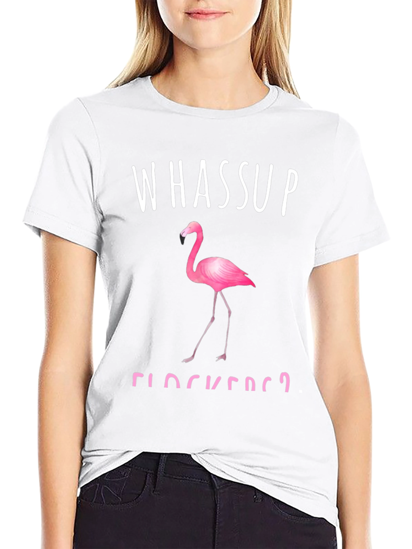 Whassup Flockers? Flamingo Graphic Tee