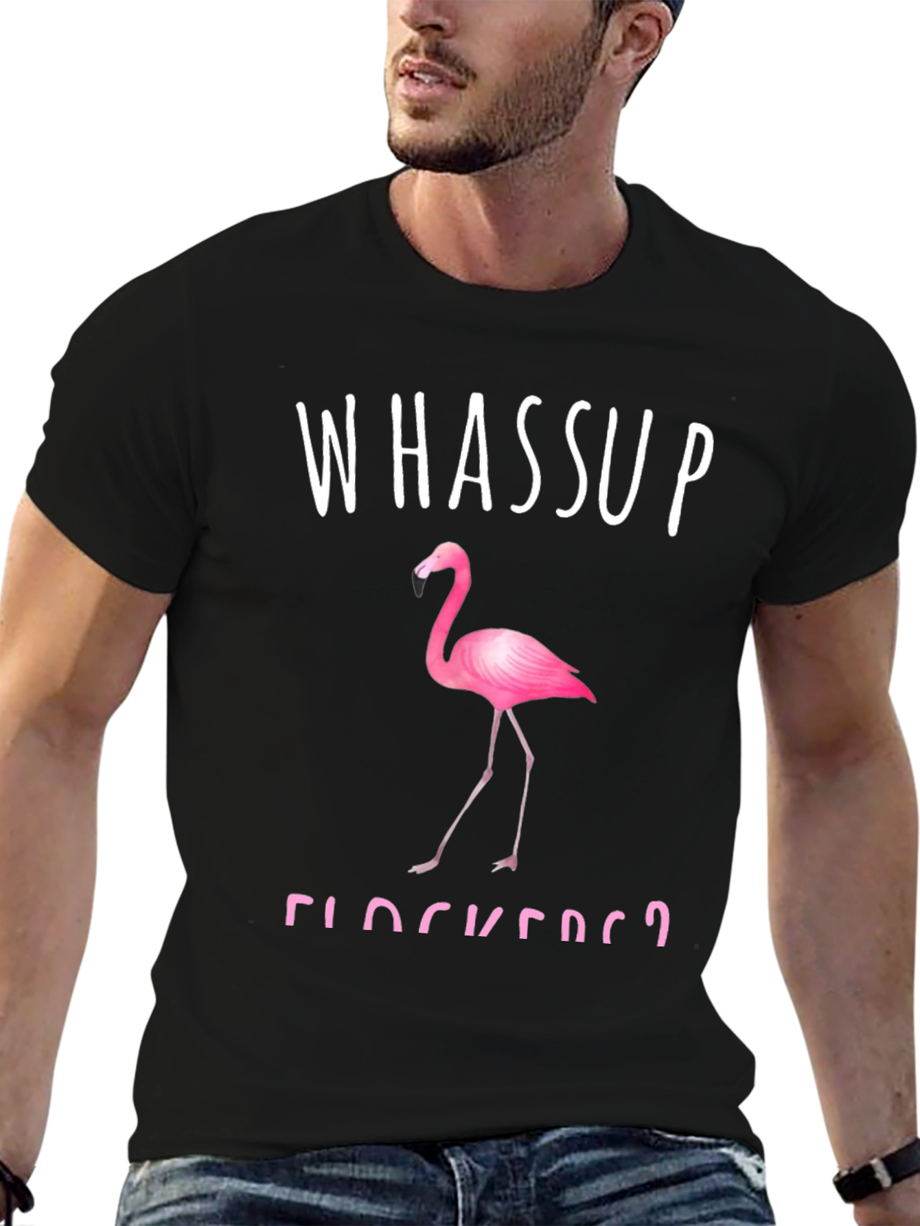 Whassup Flockers? Flamingo Graphic Tee
