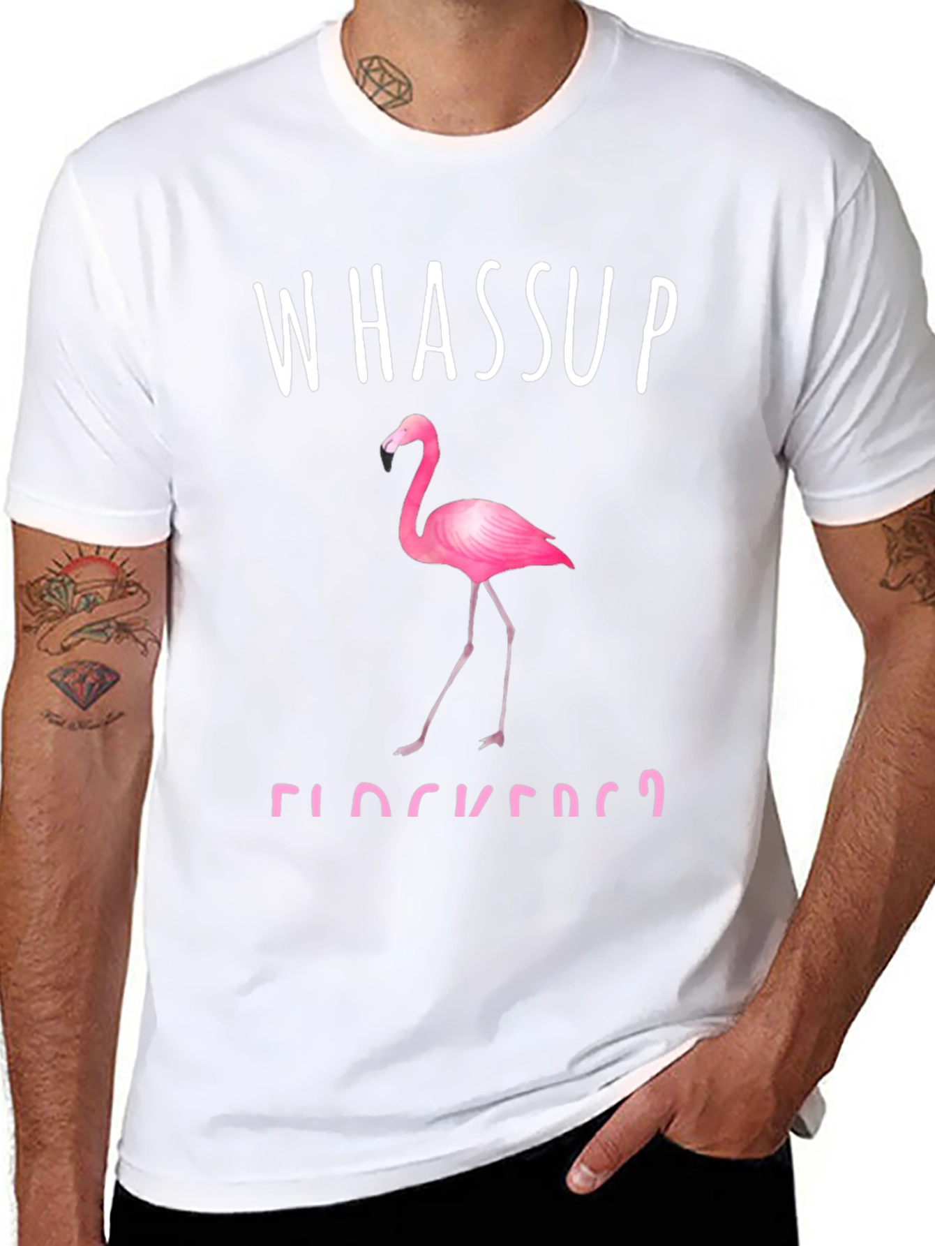 Whassup Flockers? Flamingo Graphic Tee