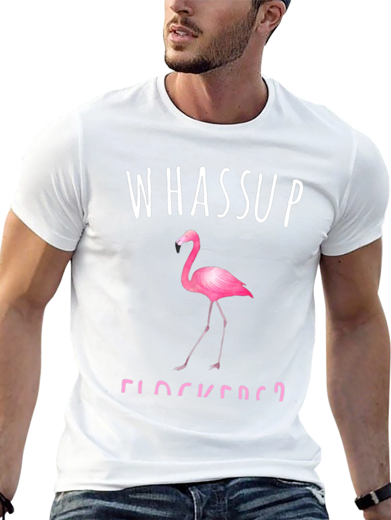 Whassup Flockers? Flamingo Graphic Tee