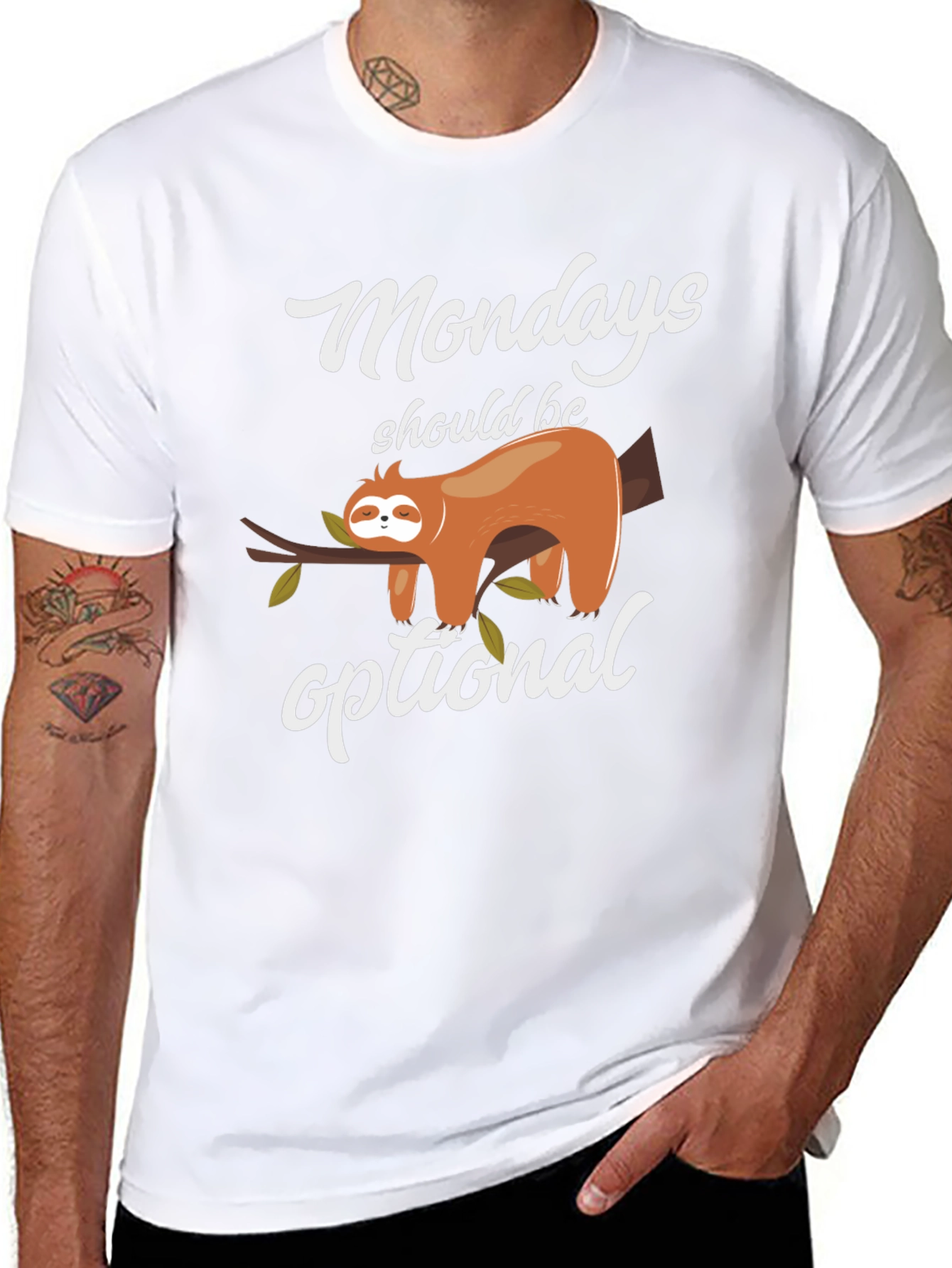 Funny Mondays Optional Sloth T-Shirt
