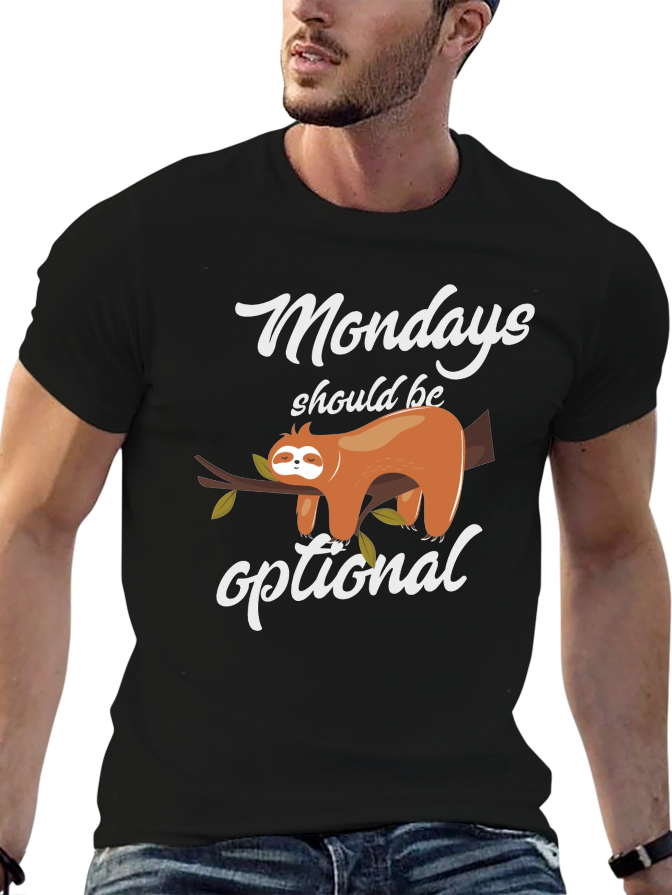 Funny Mondays Optional Sloth T-Shirt