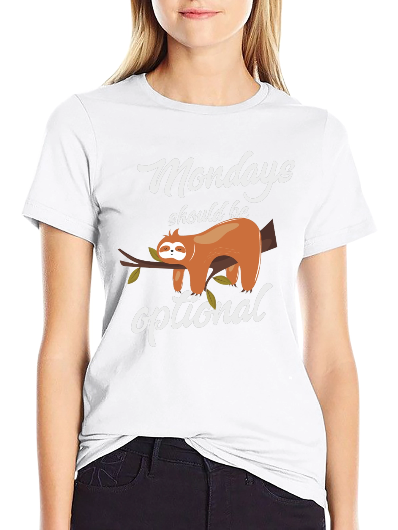 Funny Mondays Optional Sloth T-Shirt