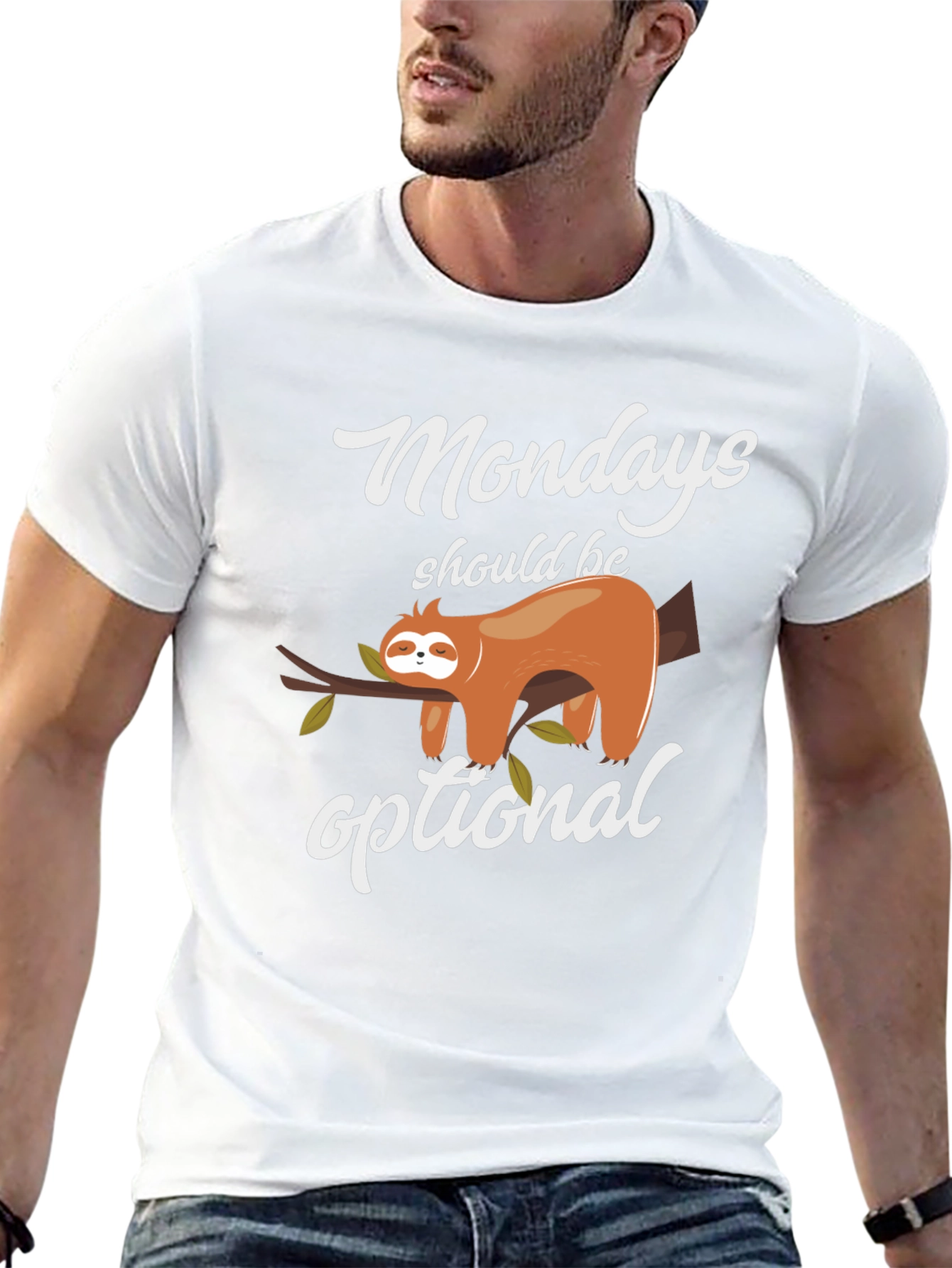 Funny Mondays Optional Sloth T-Shirt