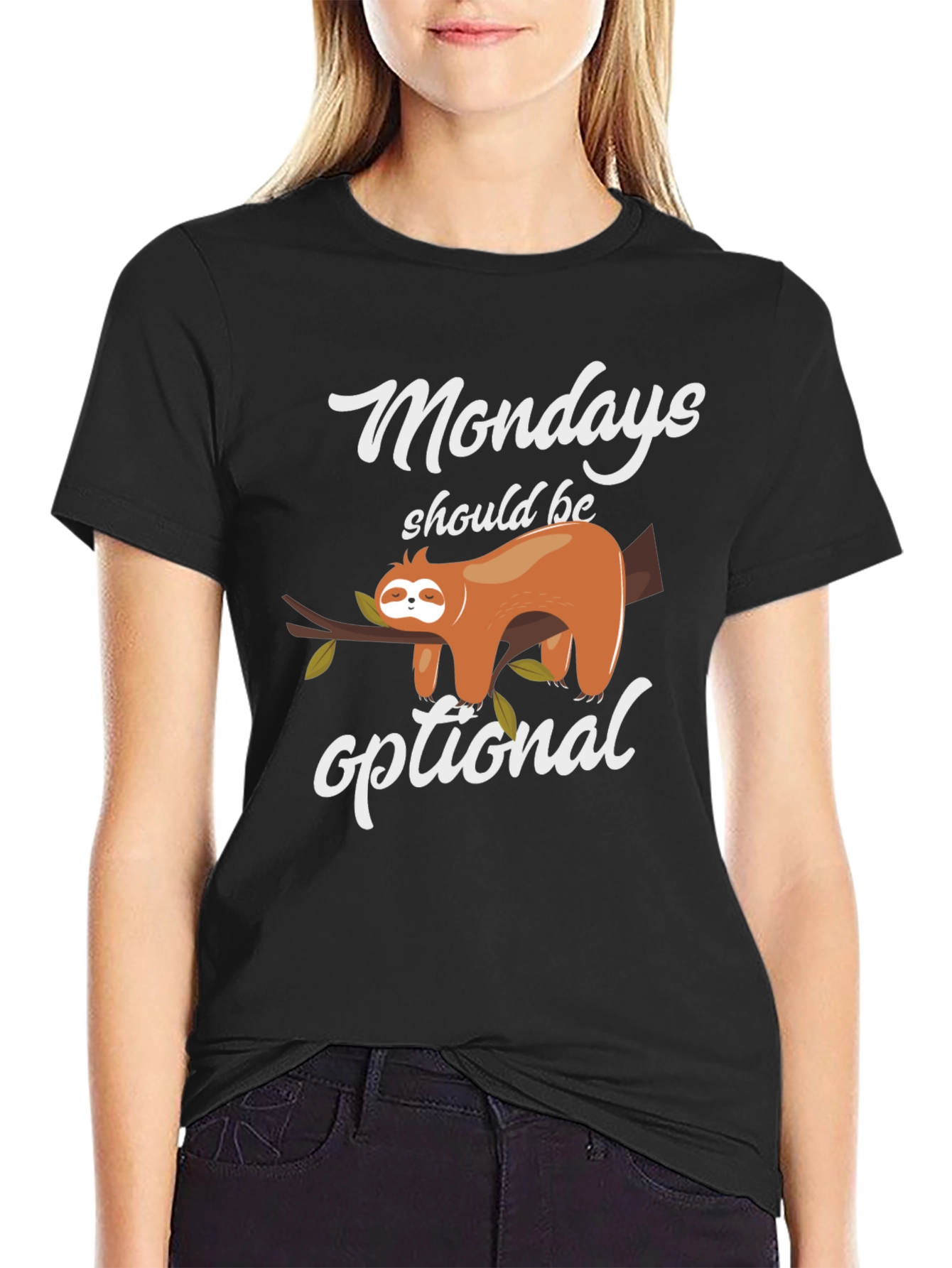 Funny Mondays Optional Sloth T-Shirt