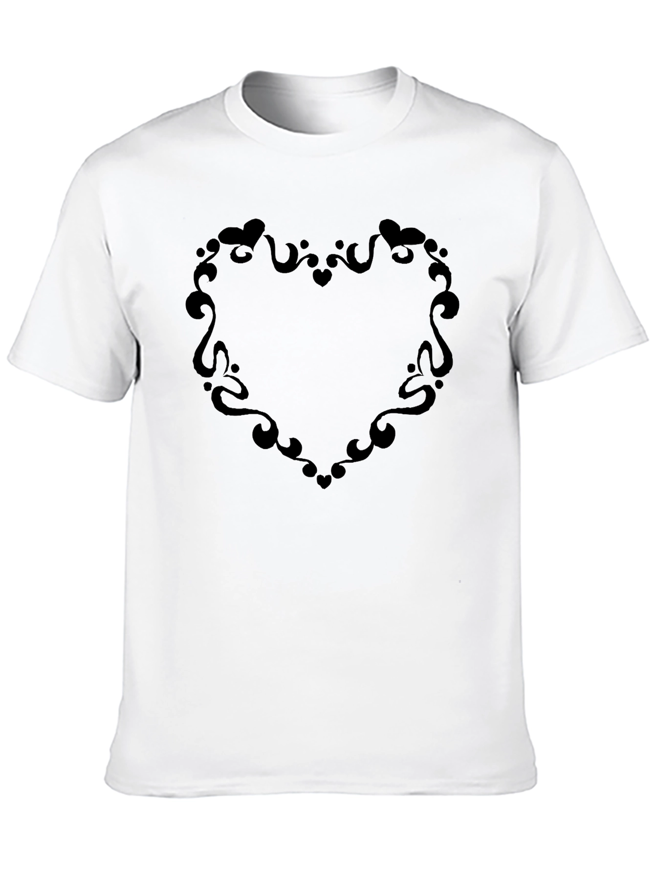 Black Heart Swirl Graphic T-Shirt
