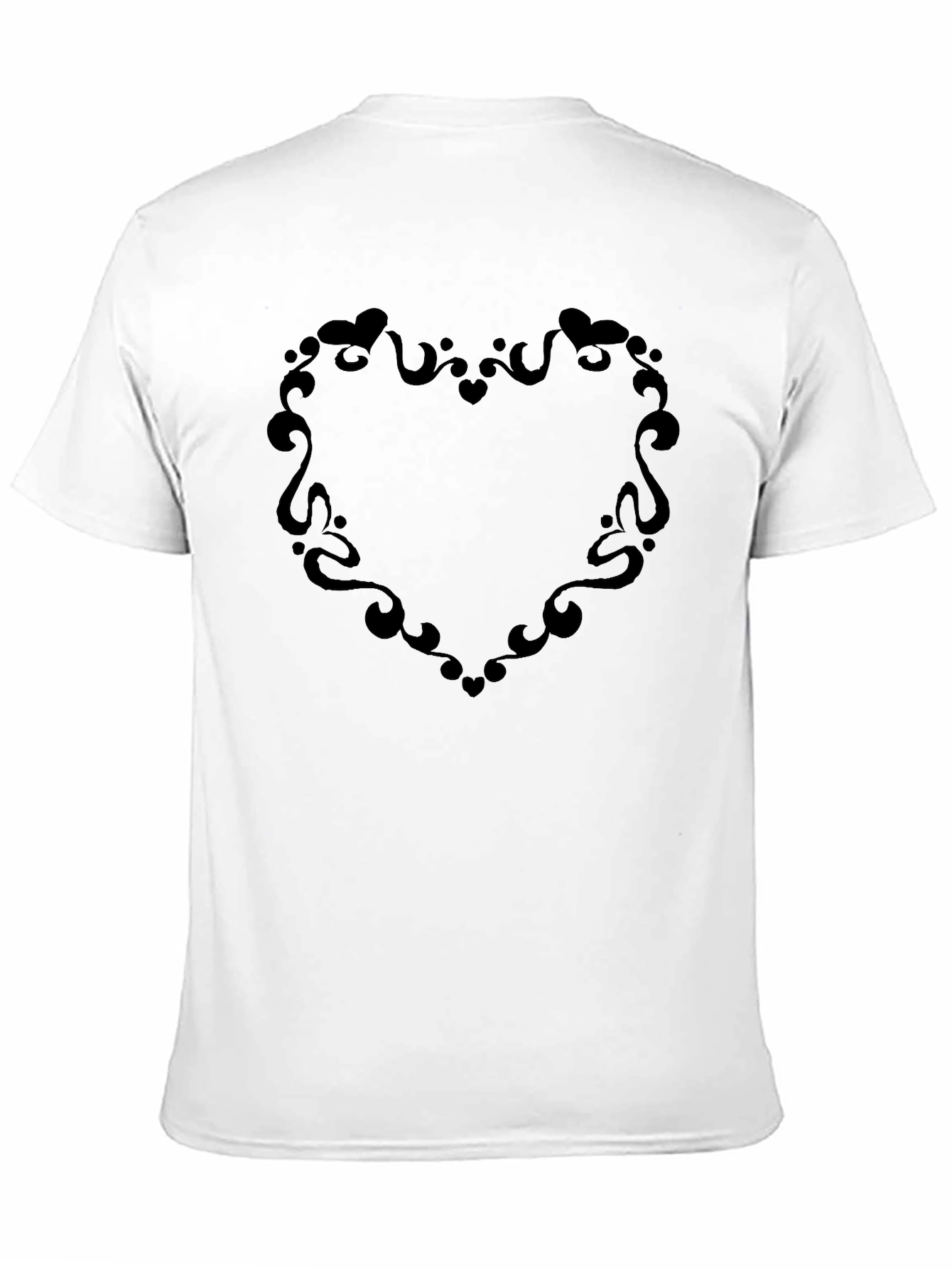 Black Heart Swirl Graphic T-Shirt