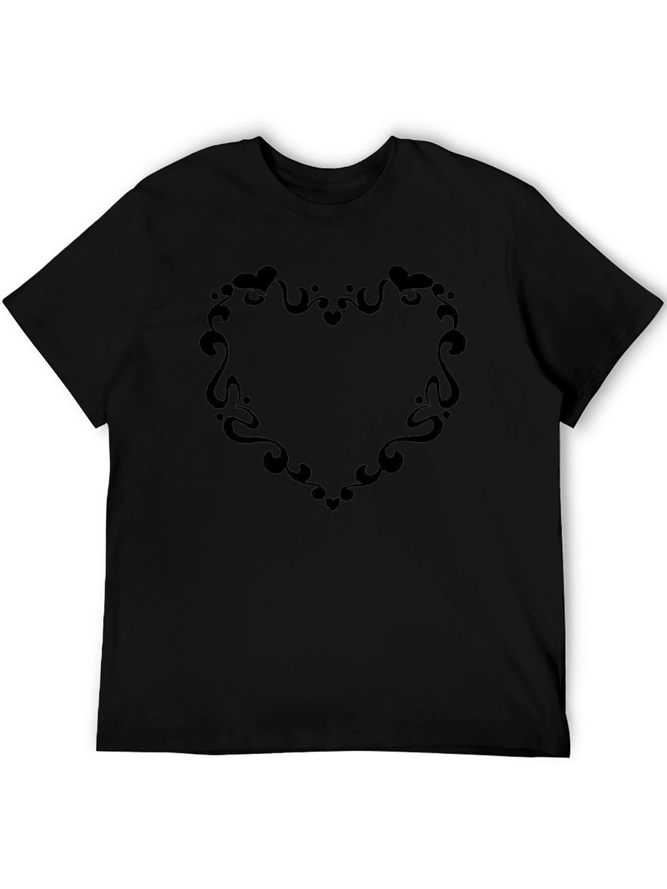 Black Heart Swirl Graphic T-Shirt