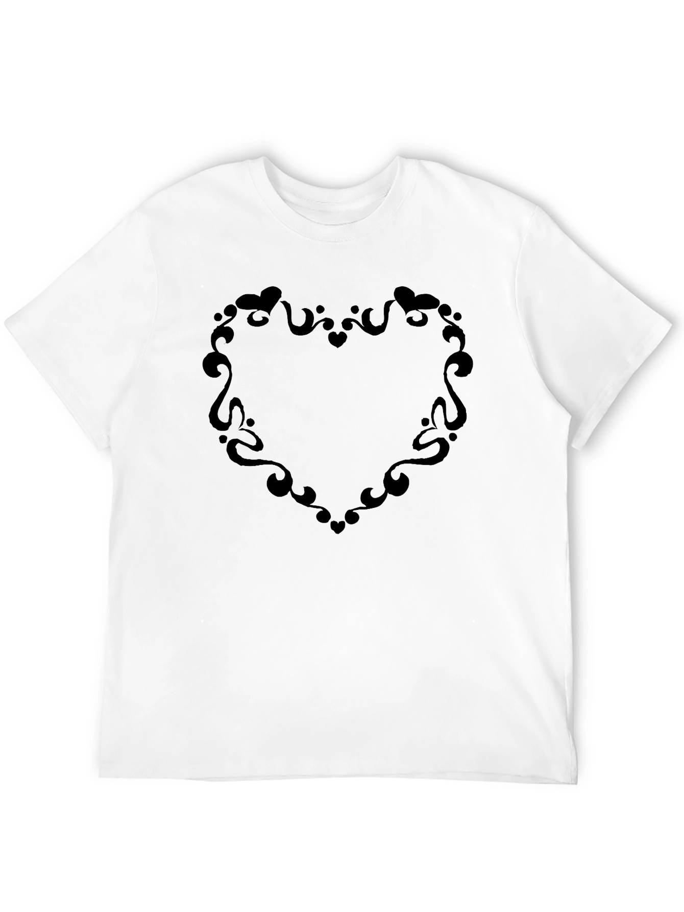 Black Heart Swirl Graphic T-Shirt