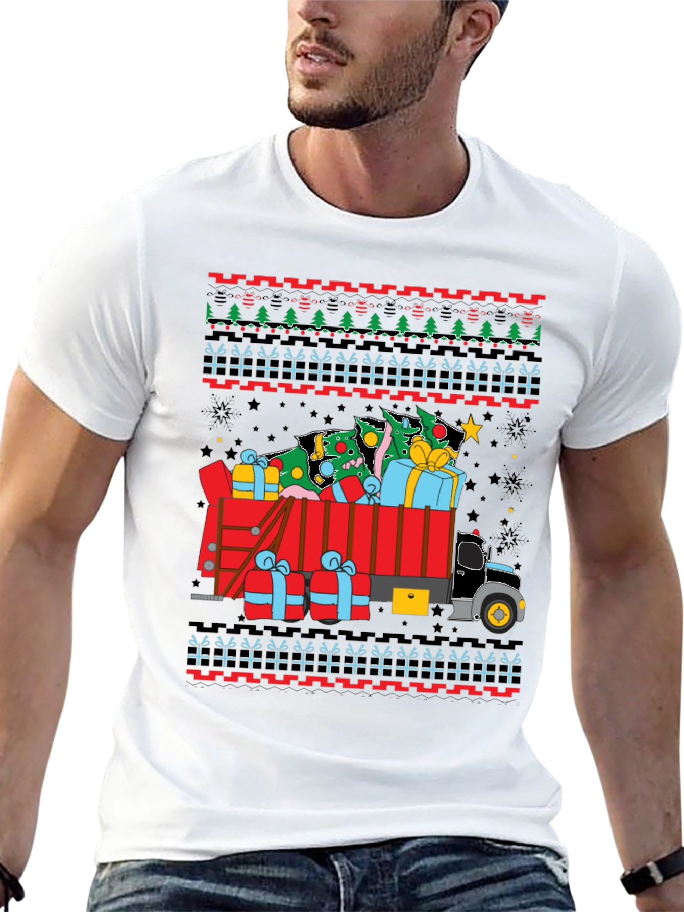 Ugly Christmas Truck Tree T-Shirt