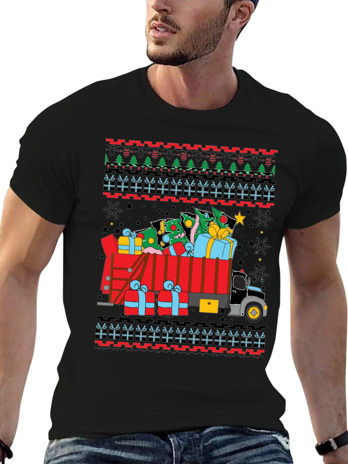 Ugly Christmas Truck Tree T-Shirt