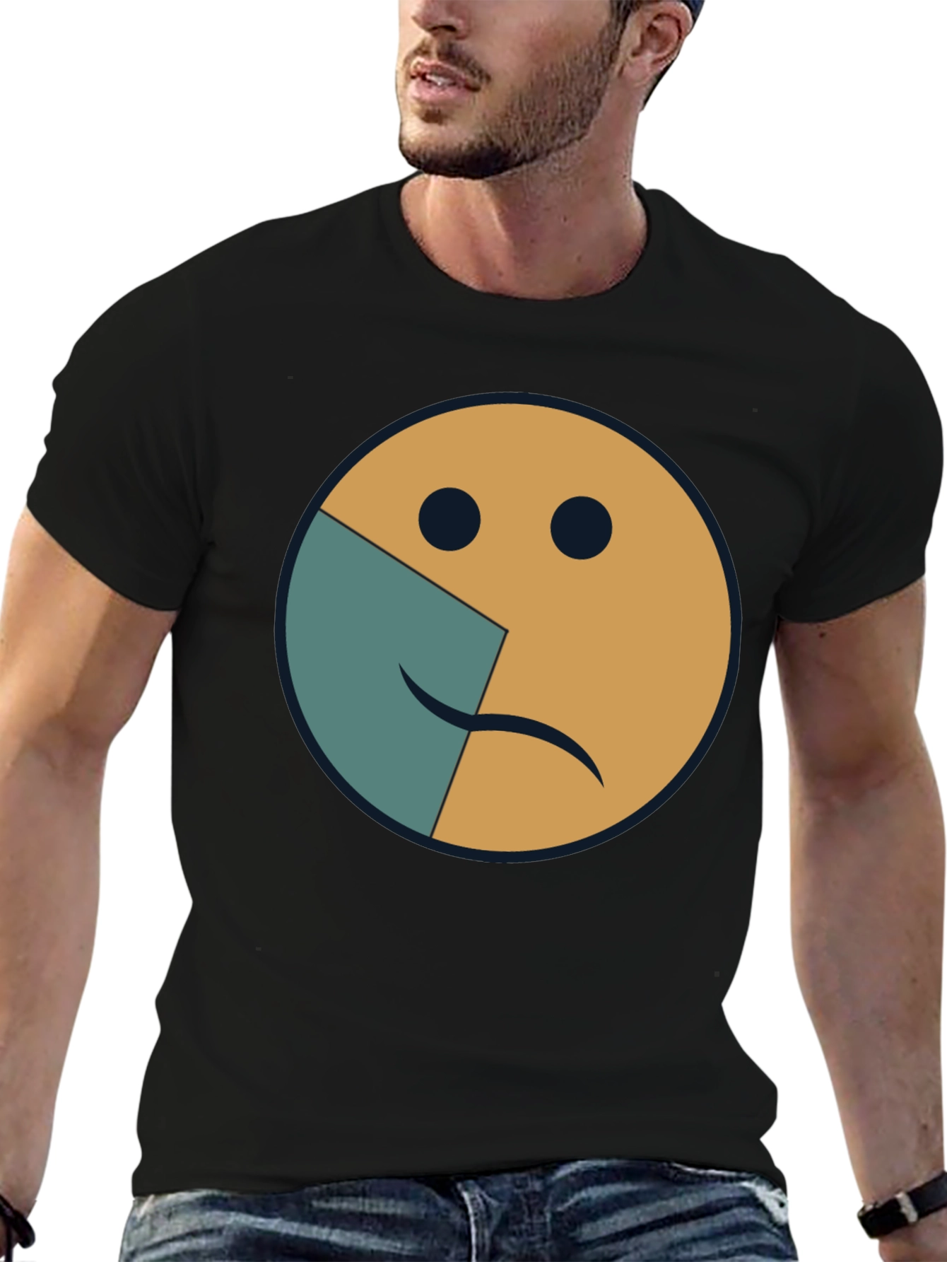 Two-Faced Emoji Graphic Tee - Express Yourself!