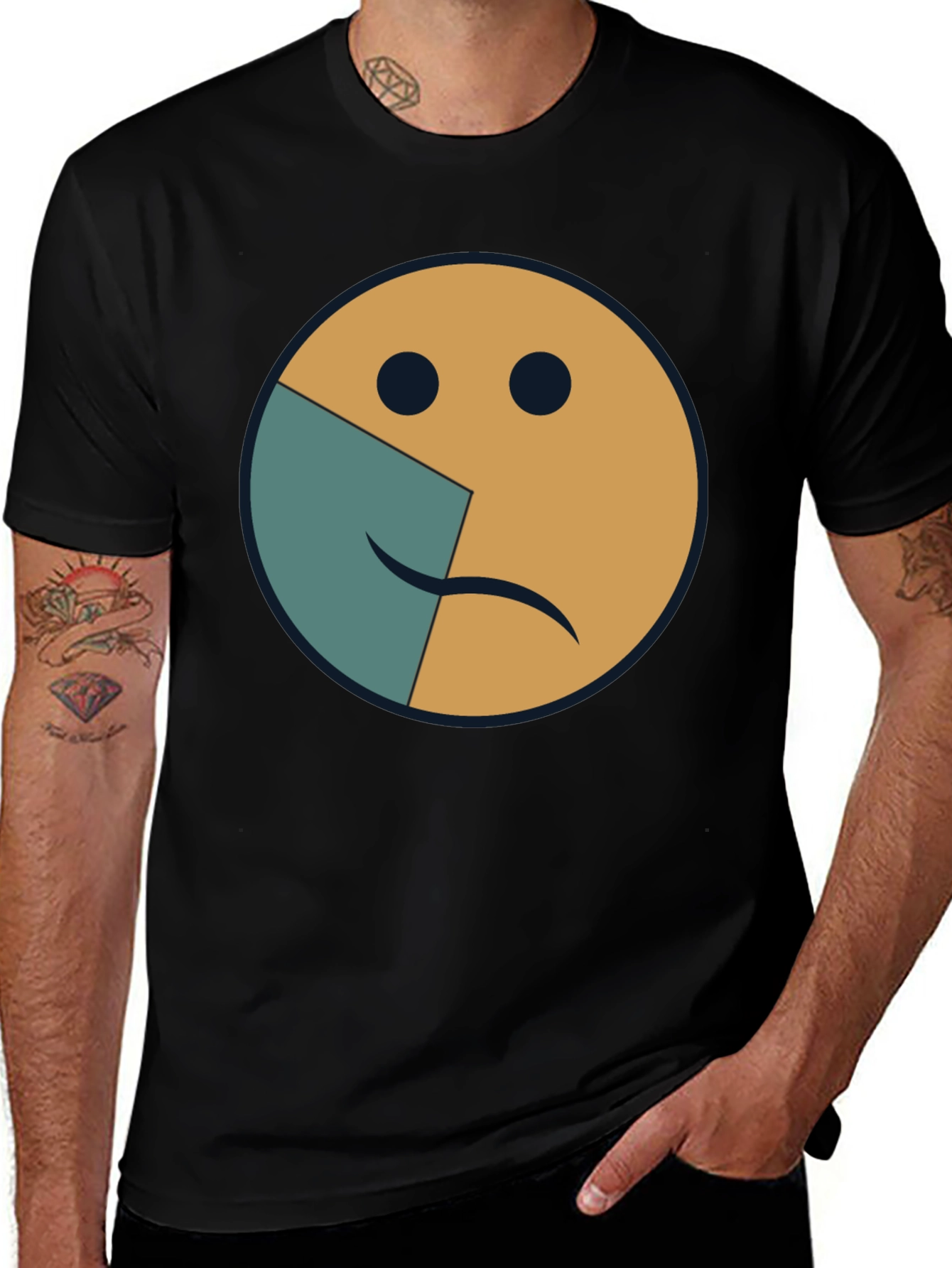 Two-Faced Emoji Graphic Tee - Express Yourself!