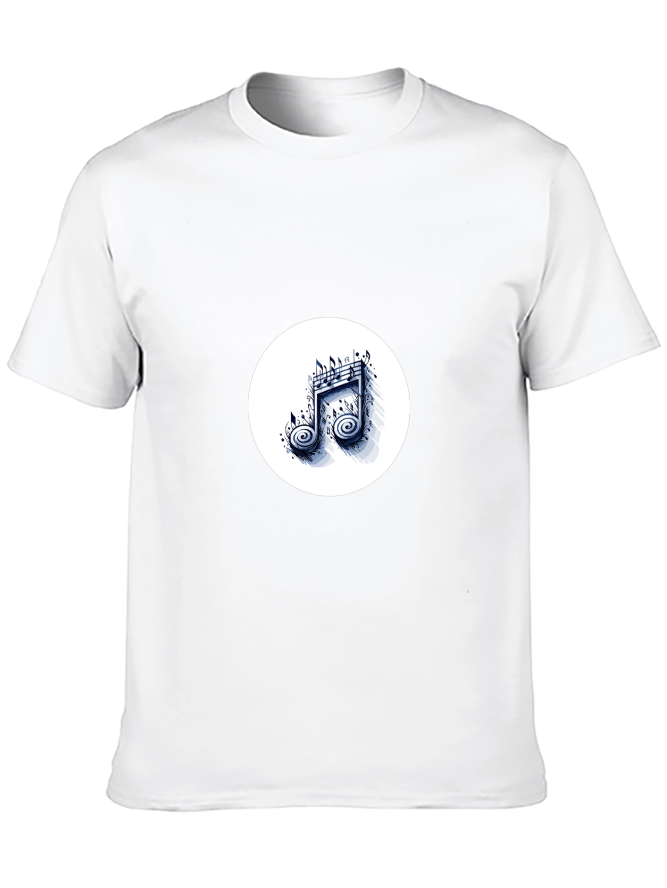 Stylish Black T-Shirt with Music Note Design