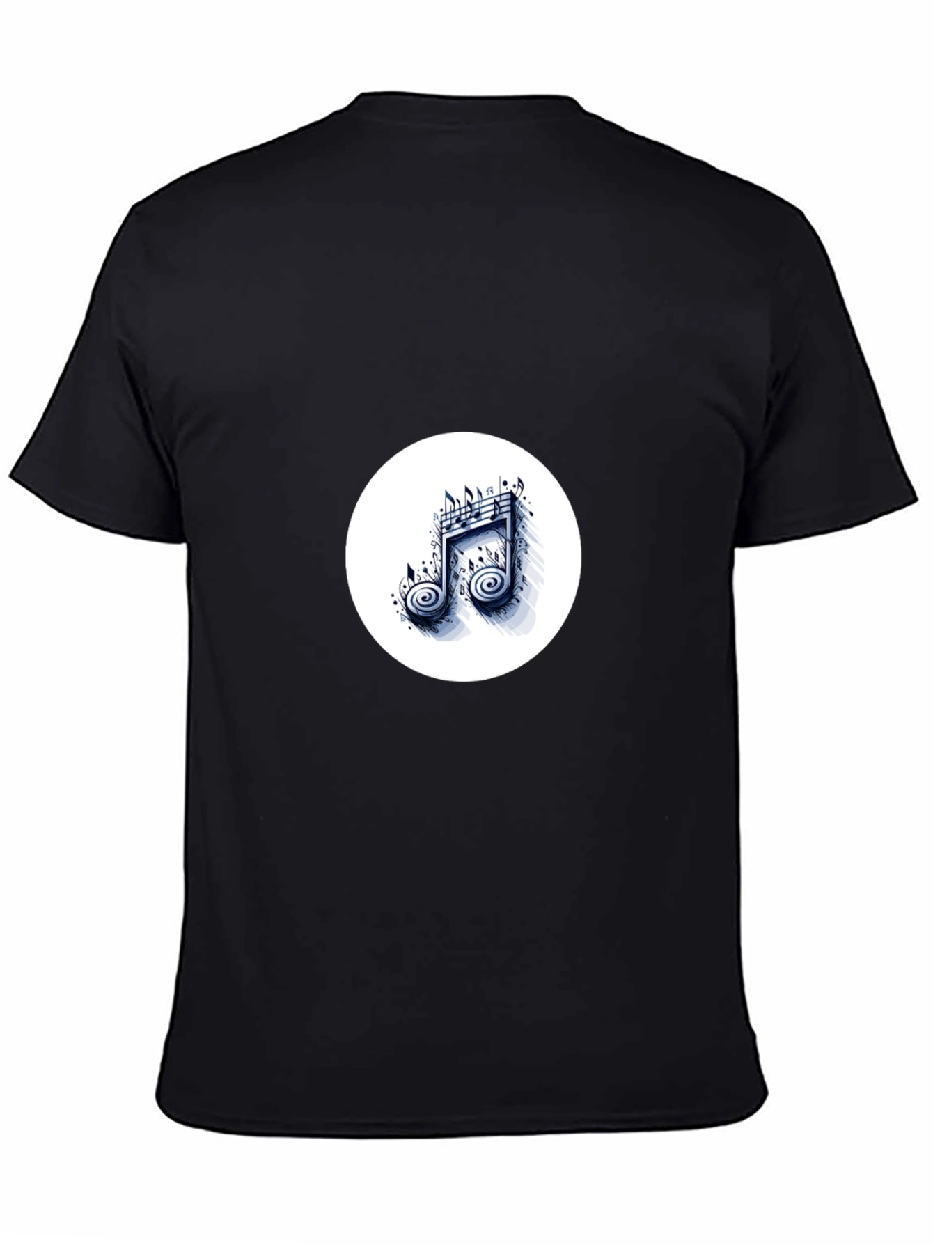 Stylish Black T-Shirt with Music Note Design