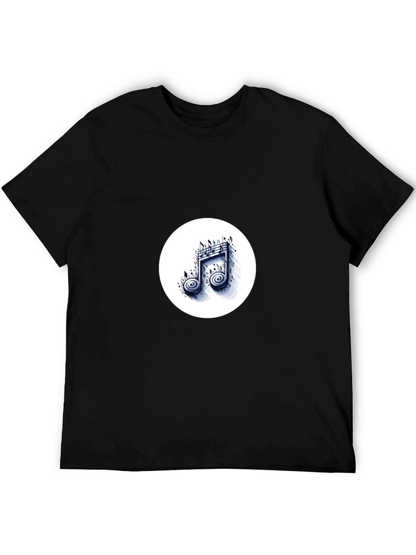 Stylish Black T-Shirt with Music Note Design