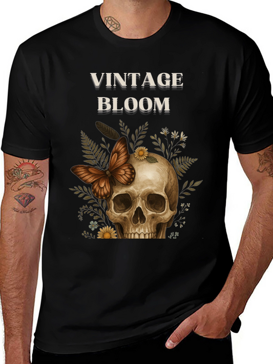 Vintage Bloom Skull Graphic Tee