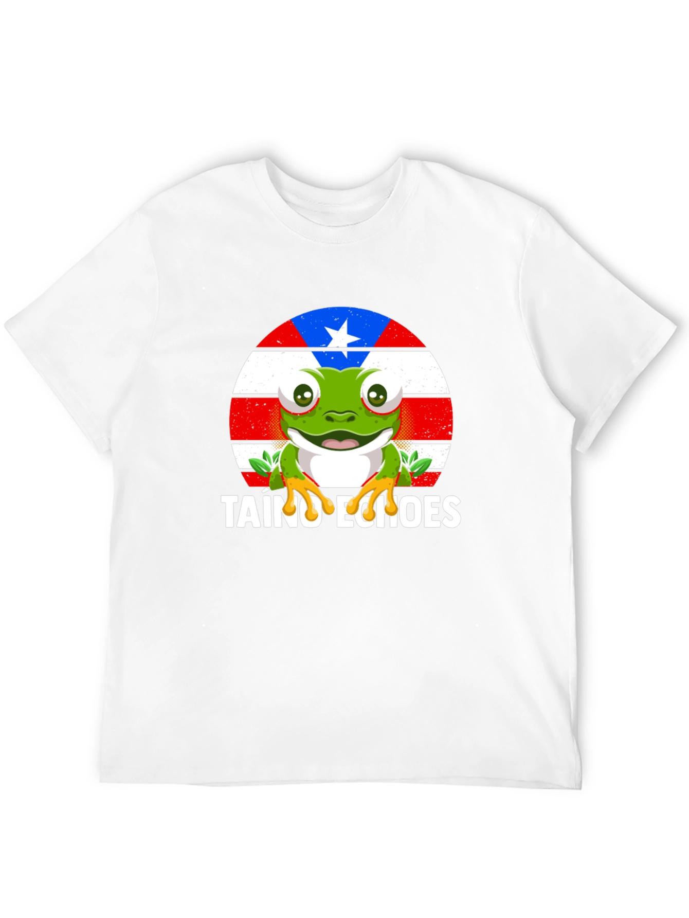 Taino Echoes Frog Graphic Tee - Black Cotton Blend