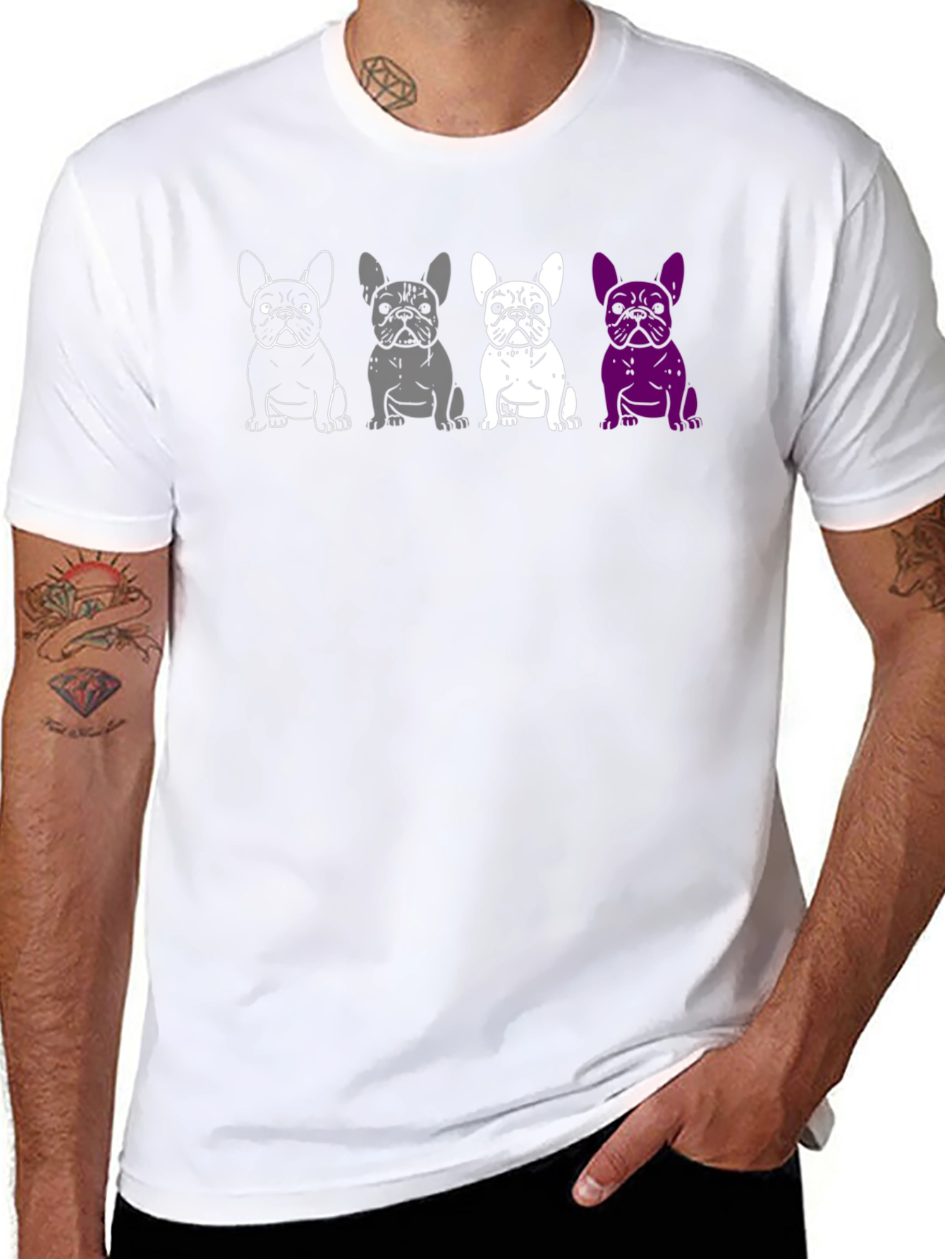 French Bulldog Pride T-Shirt - Acesexual Flag