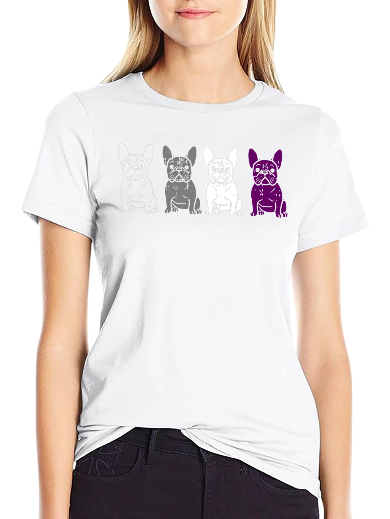 French Bulldog Pride T-Shirt - Acesexual Flag