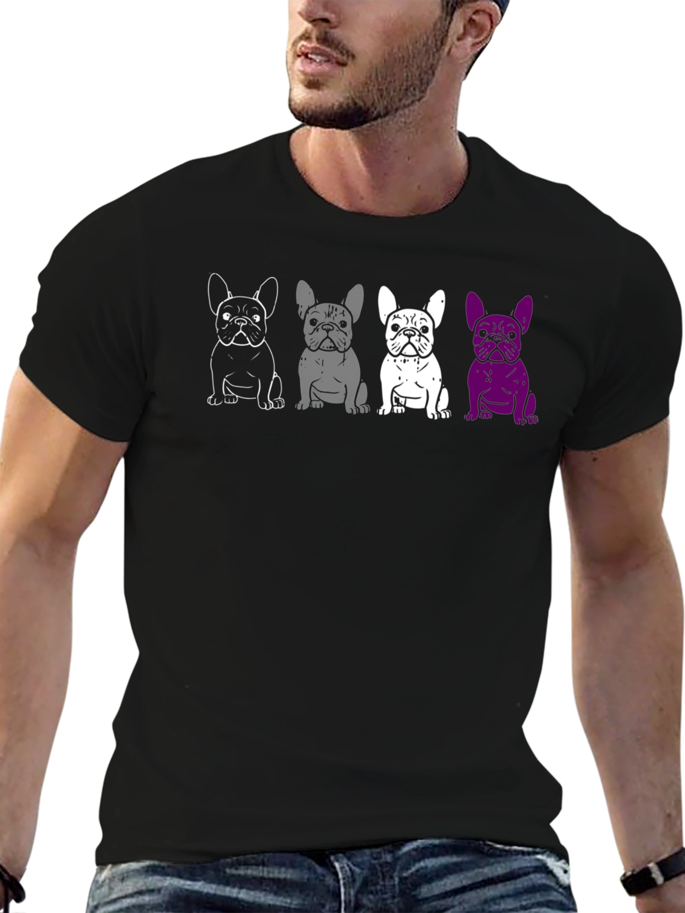 French Bulldog Pride T-Shirt - Acesexual Flag