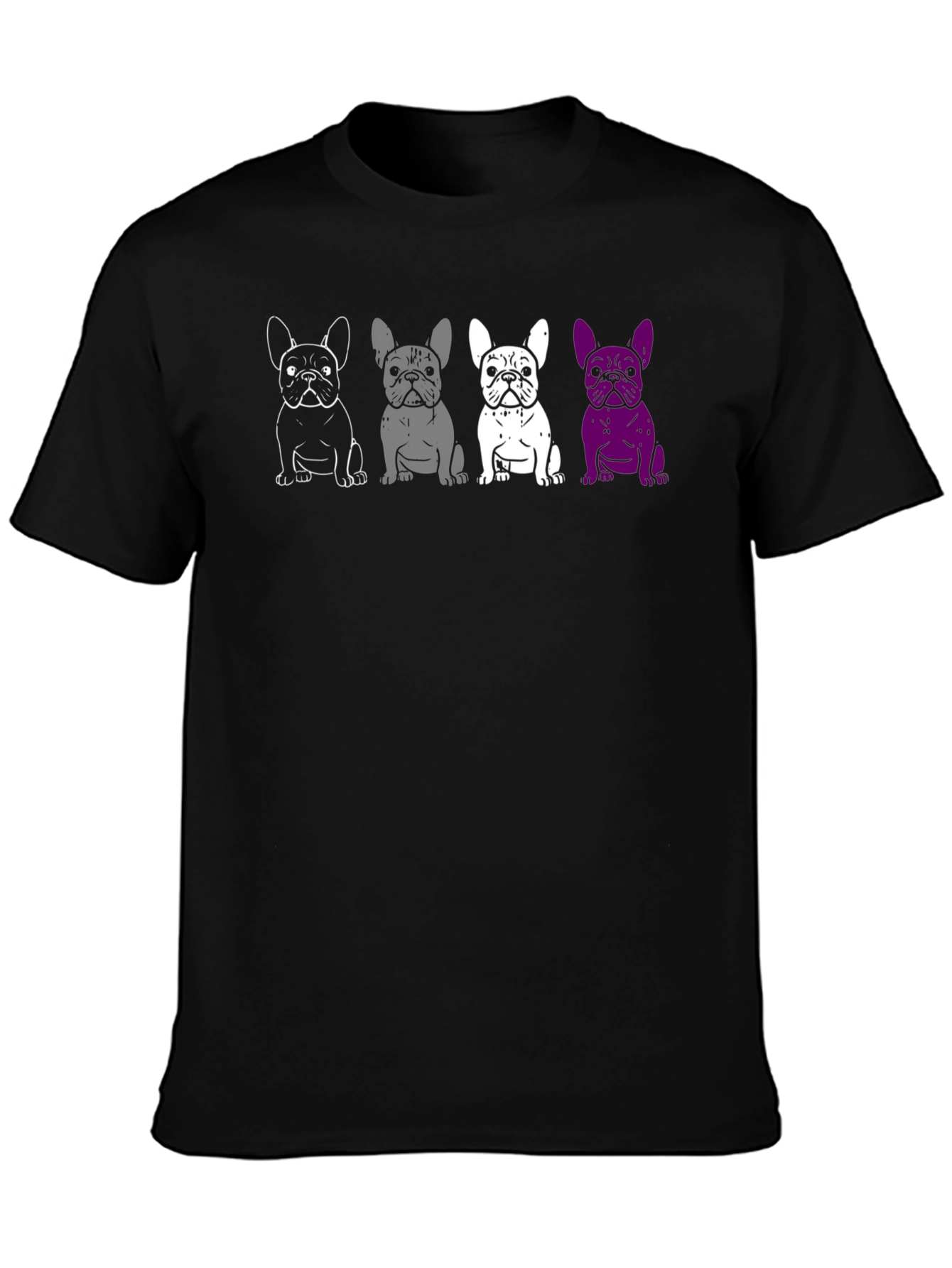 French Bulldog Pride T-Shirt - Acesexual Flag