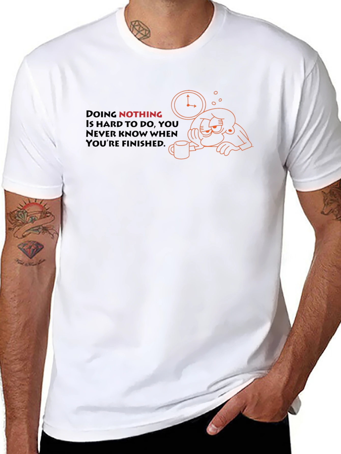 Funny Doing Nothing Graphic T-Shirt