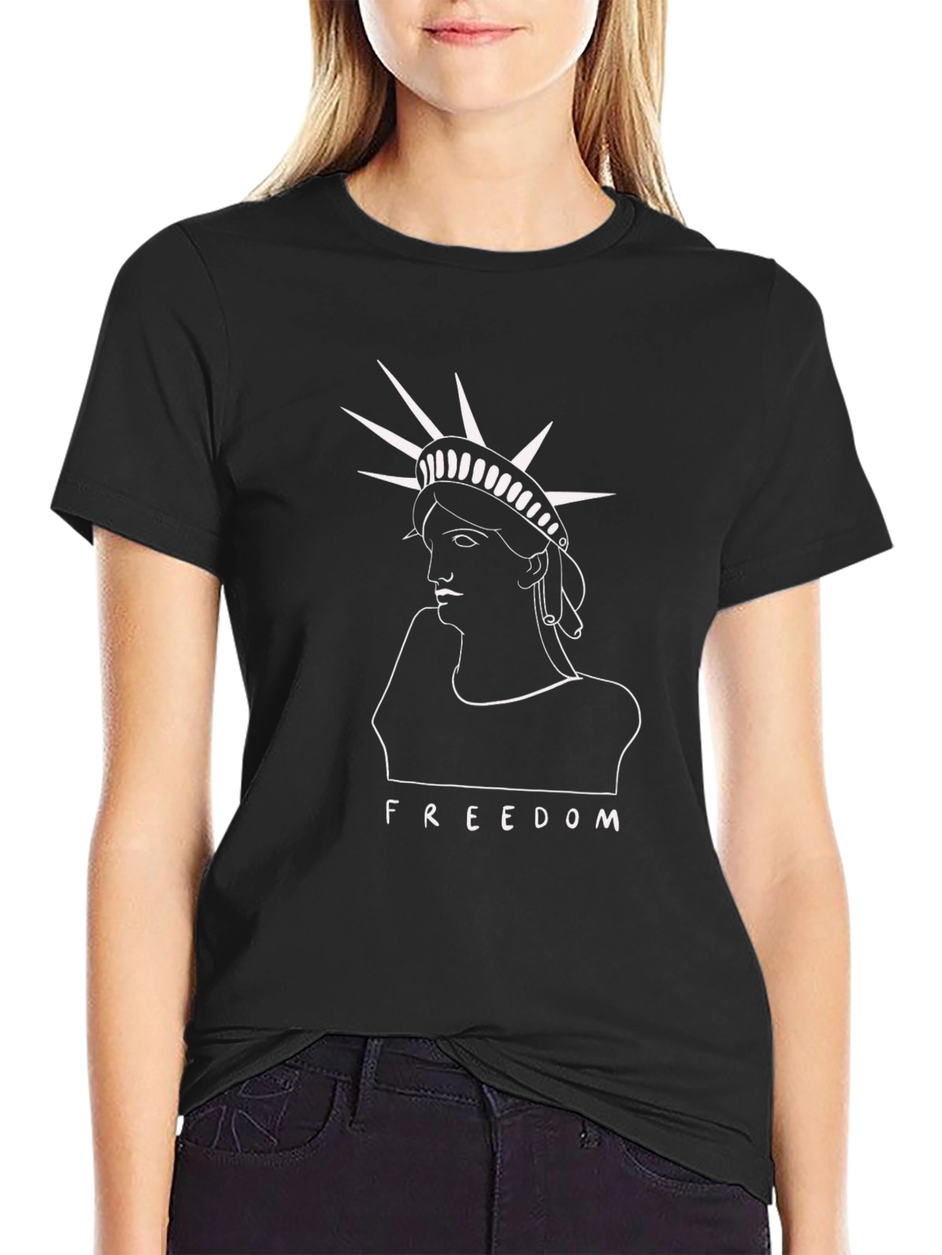 Statue of Liberty Freedom T-Shirt - Black