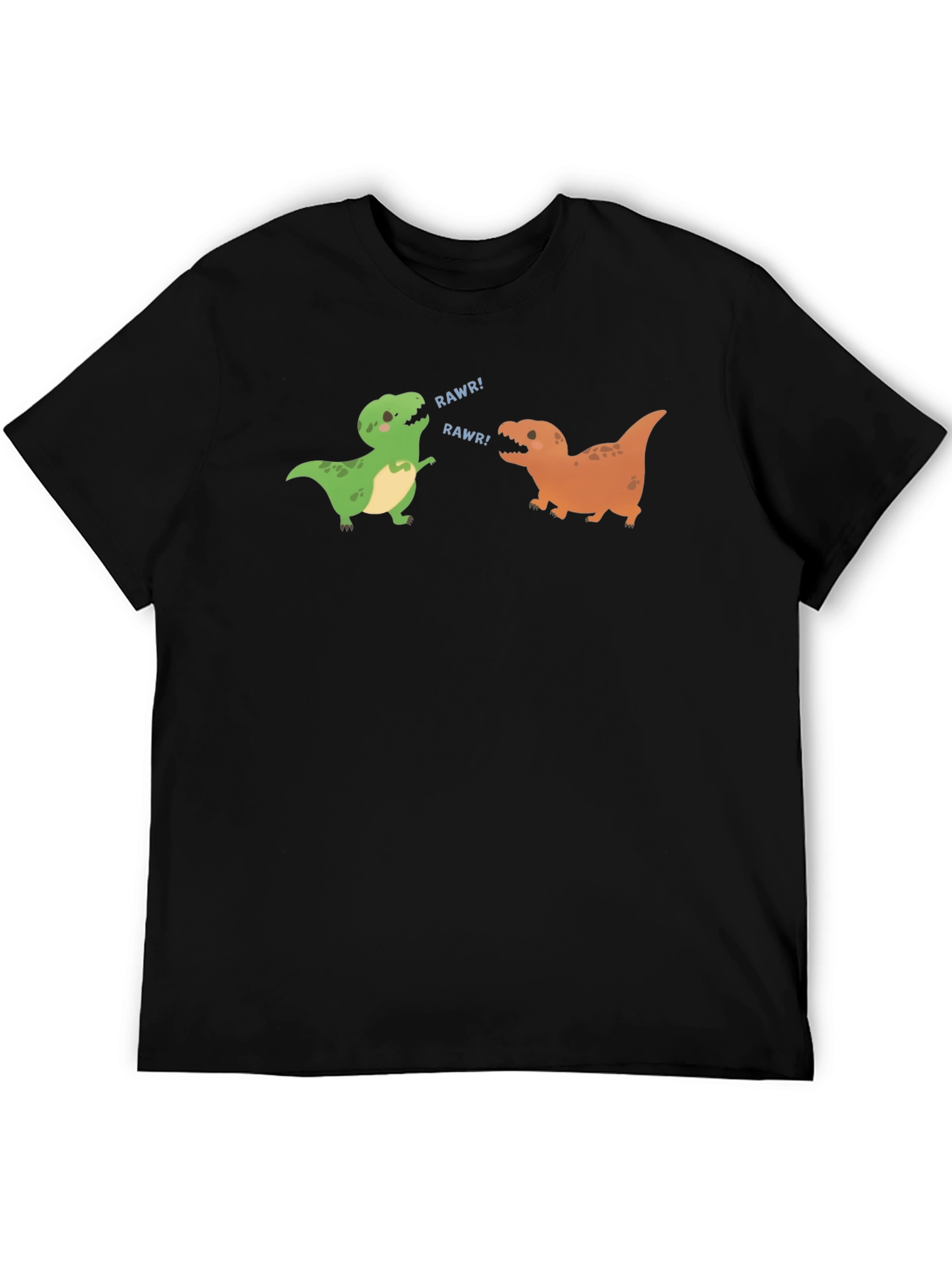 Dinosaur Rawr Graphic Tee - Black Cotton T-Shirt