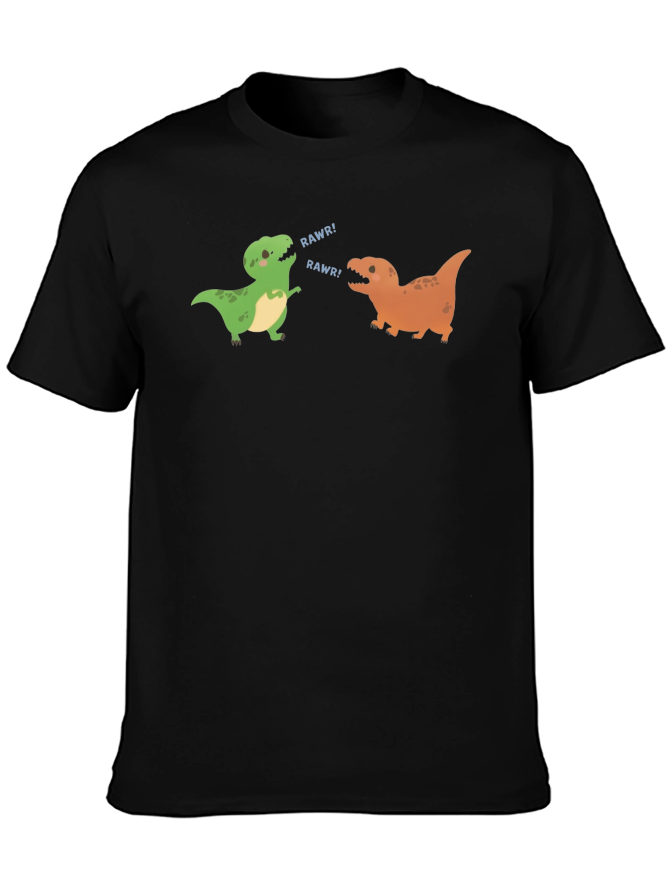 Dinosaur Rawr Graphic Tee - Black Cotton T-Shirt