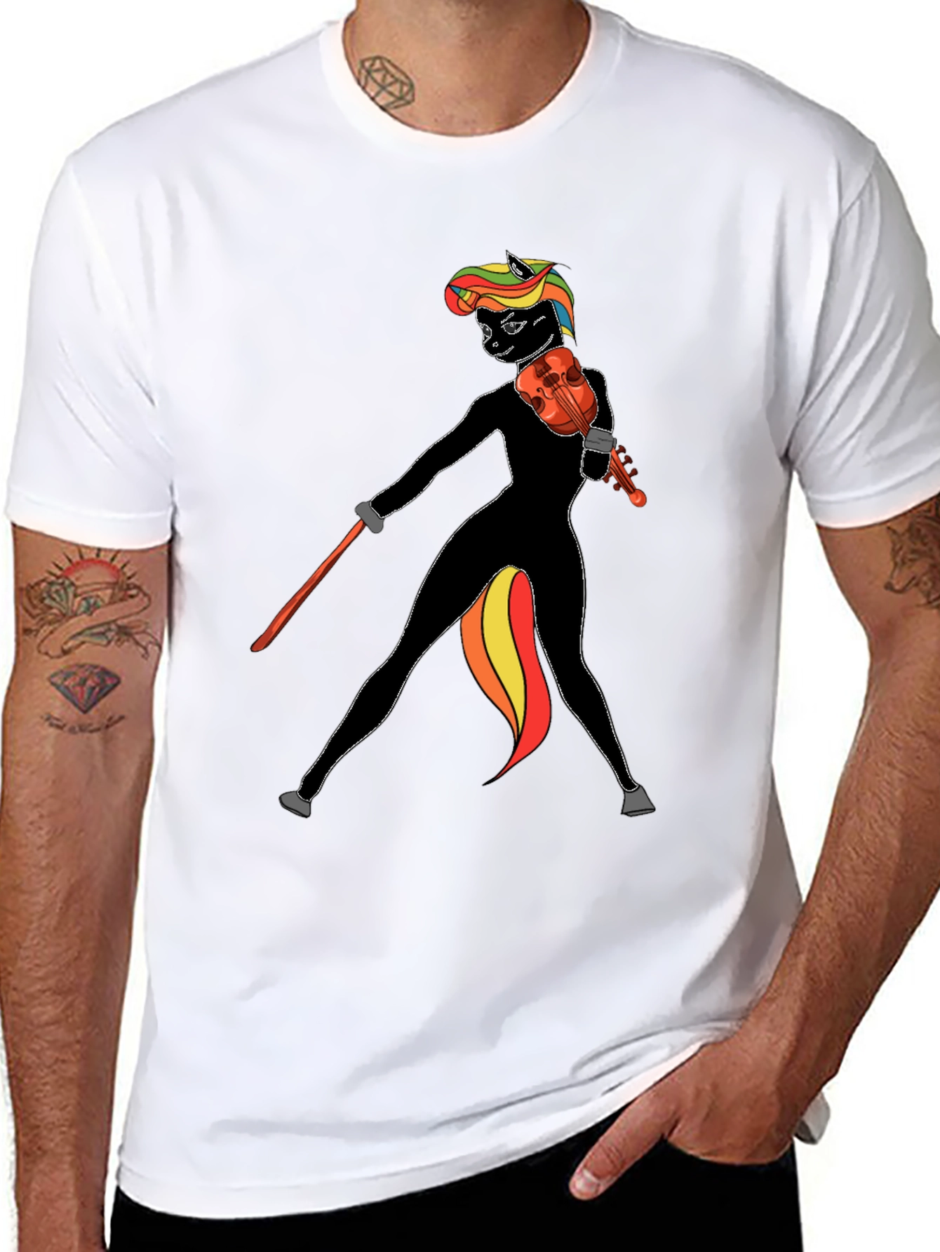 Violin Pony Graphic Tee - Unique Music Lover Shirt