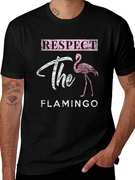 Respect the Flamingo Graphic T-Shirt - Casual Style