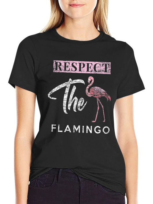 Respect the Flamingo Graphic T-Shirt - Casual Style