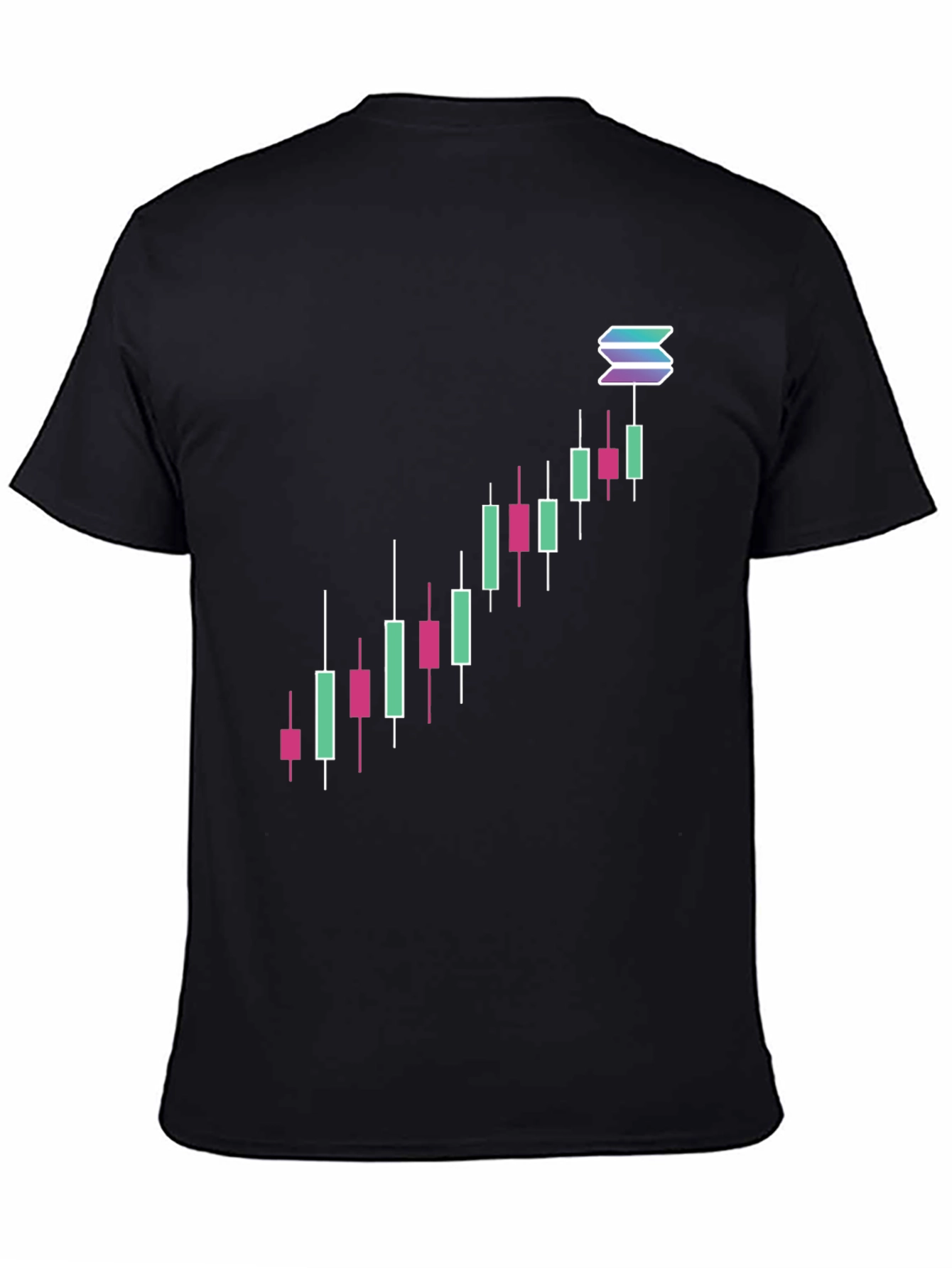 Solana Crypto Chart Black T-Shirt