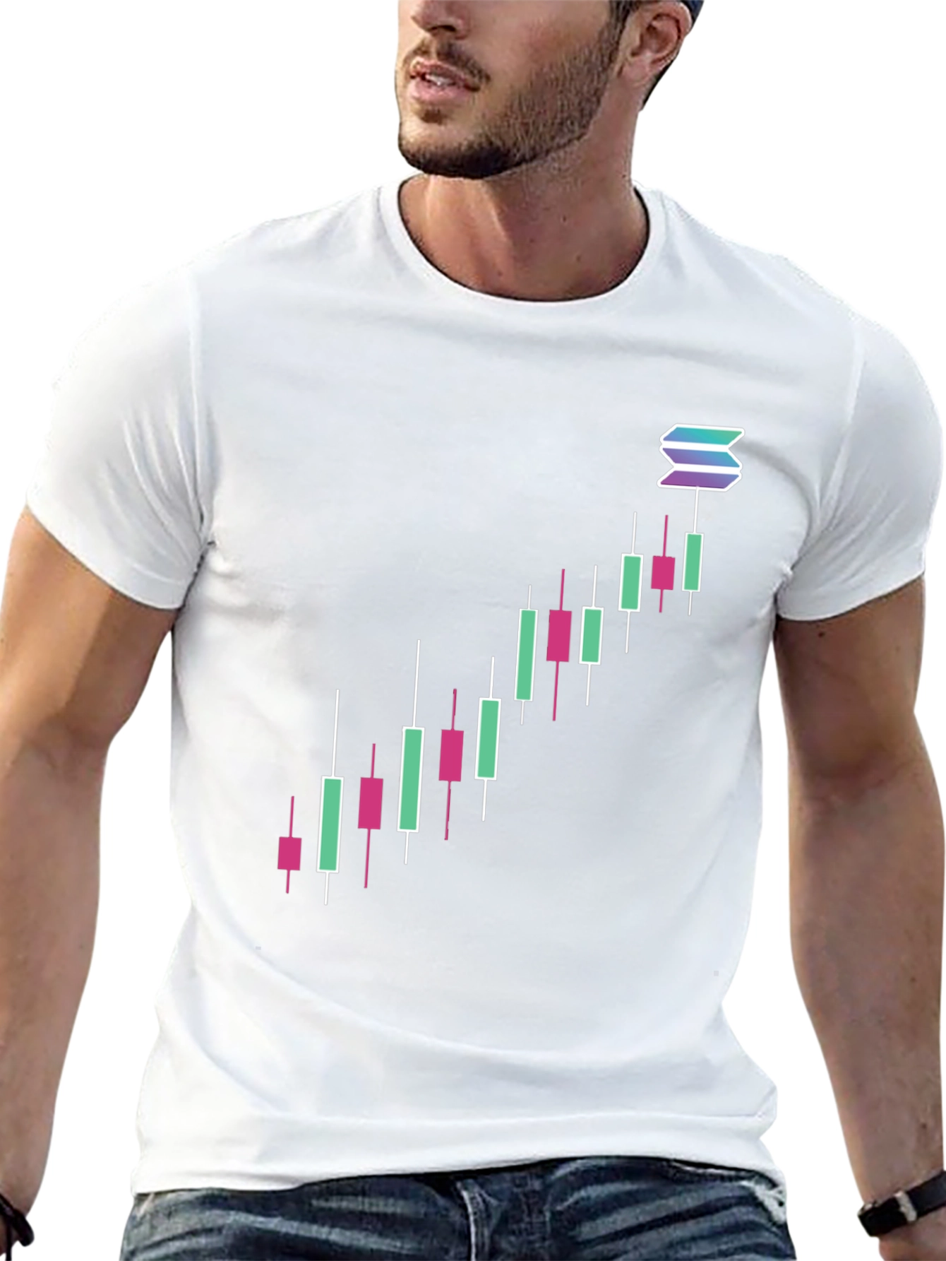 Solana Crypto Chart Black T-Shirt
